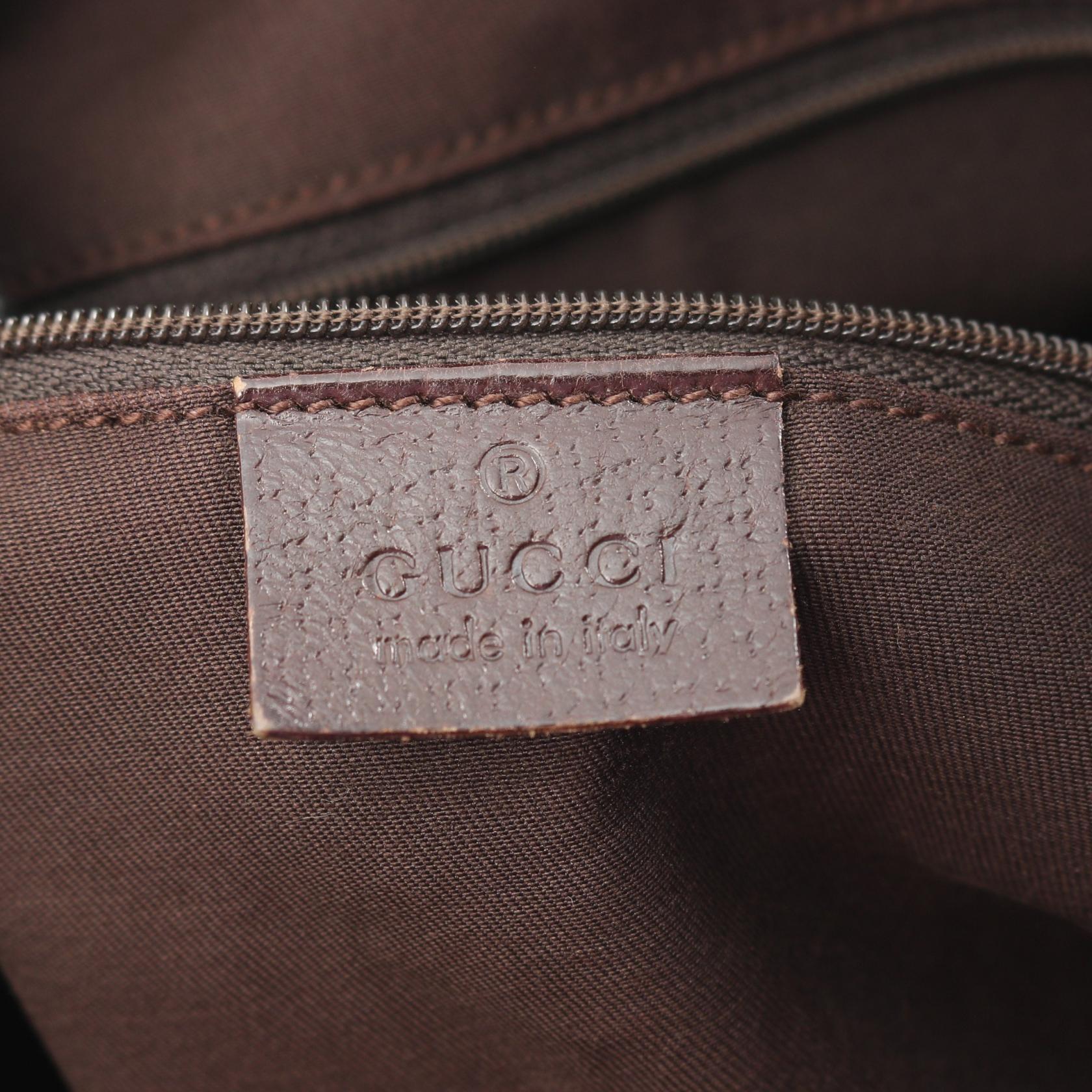 GUCCI GG canvas Shoulder Handbag 121023 leather Beige Brown Used
