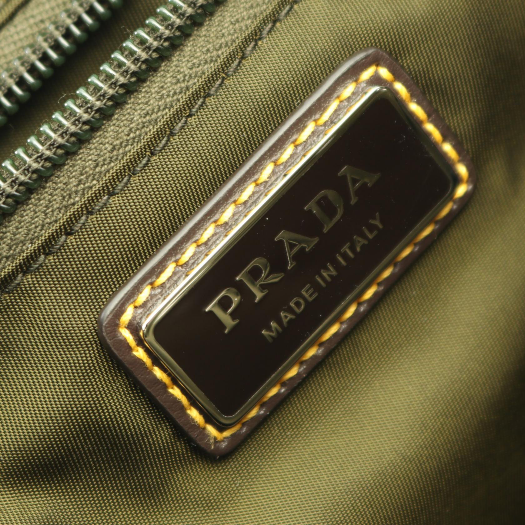 PRADA Re-Nylon Rucksack Backpack bag 2VZ135384F041O Suede Khaki 
