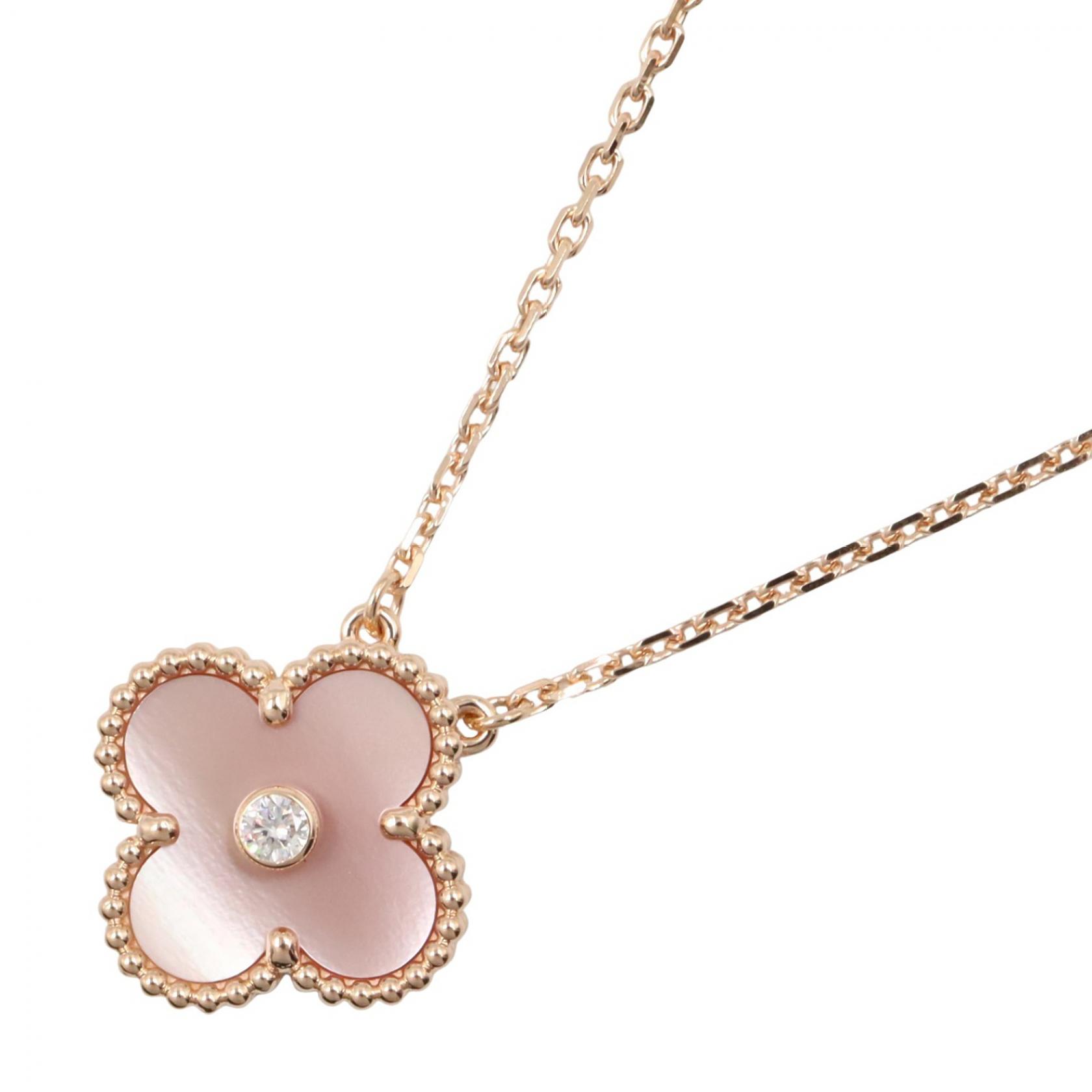 Van Cleef & Arpels Vintage Alhambra Necklace 18KPG Gold Diamond
