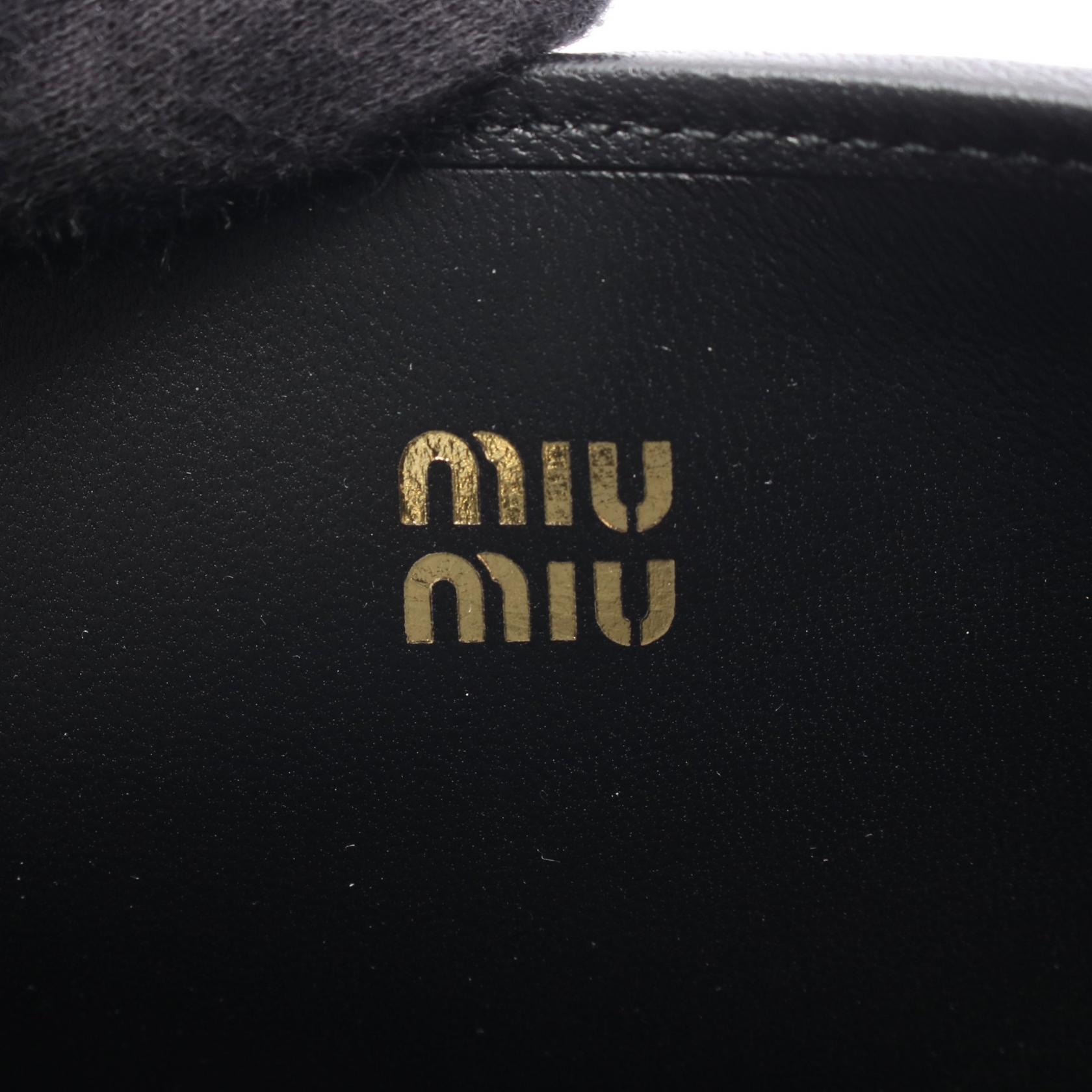 MIU MIU 黒 タンクトップ　定価15万 MIU MIU◇ロゴ入り ビスコース トップ◇クロップド タンクトップ