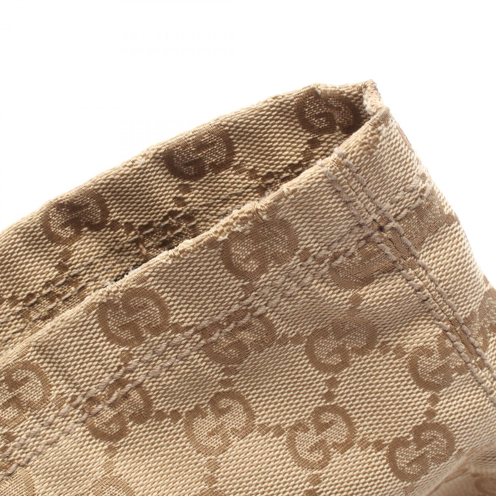 GUCCI GG Crystal Tote Handbag 189669 canvas leather Beige Red