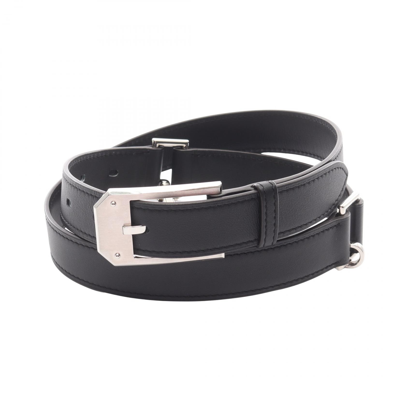 HERMES Andy 26 Belt H010739 leather Black SHW Used mens B | eBay