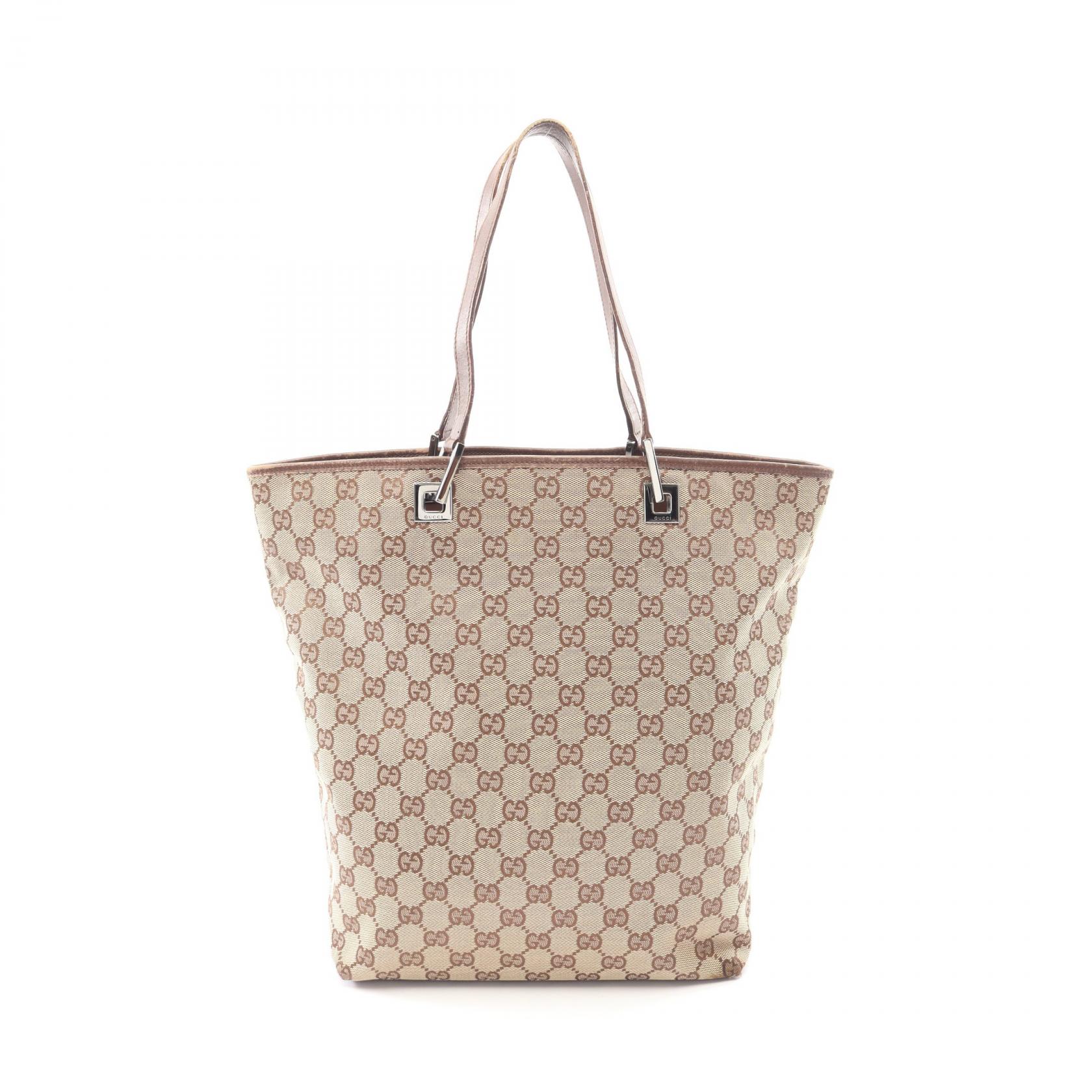 GUCCI GG canvas Backet Tote Handbag 31243 canvas leather Beige