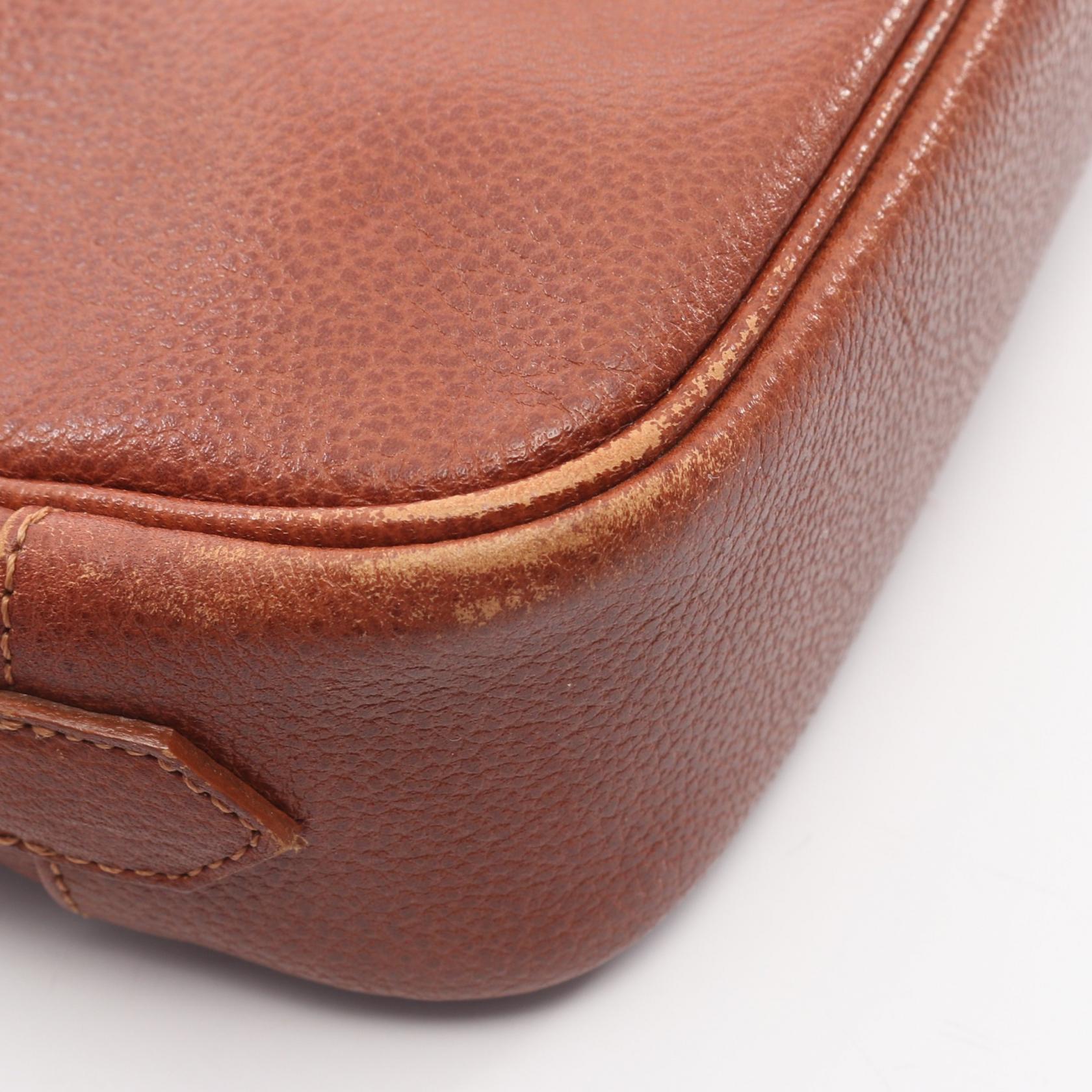 SAINT LAURENT PARIS Crossbody Shoulder Bag leather Brown Used