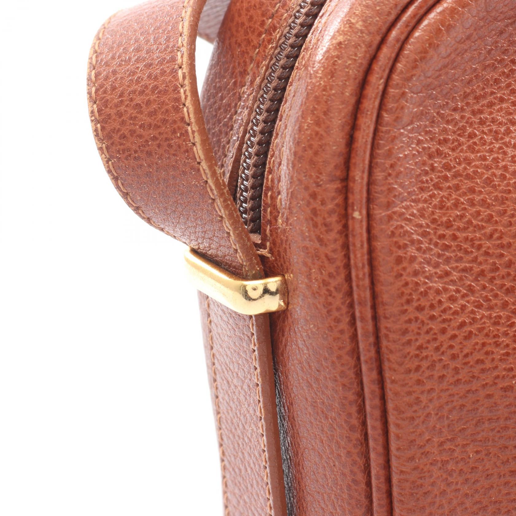 SAINT LAURENT PARIS Crossbody Shoulder Bag leather Brown Used