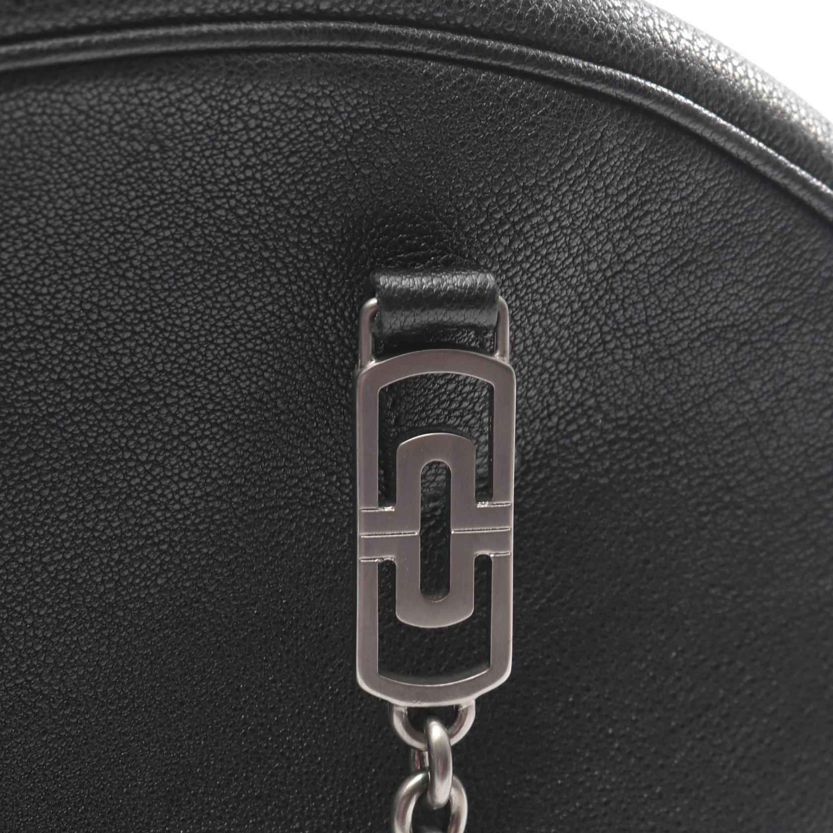 BVLGARI Parentesi Bowling Chain Shoulder Bag leather Black Used