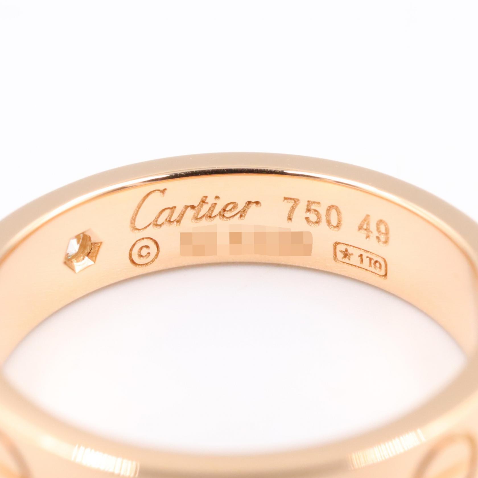 CARTIER Mini Love Ring 1PD Diamond 18KRG Rose Gold Used Women US