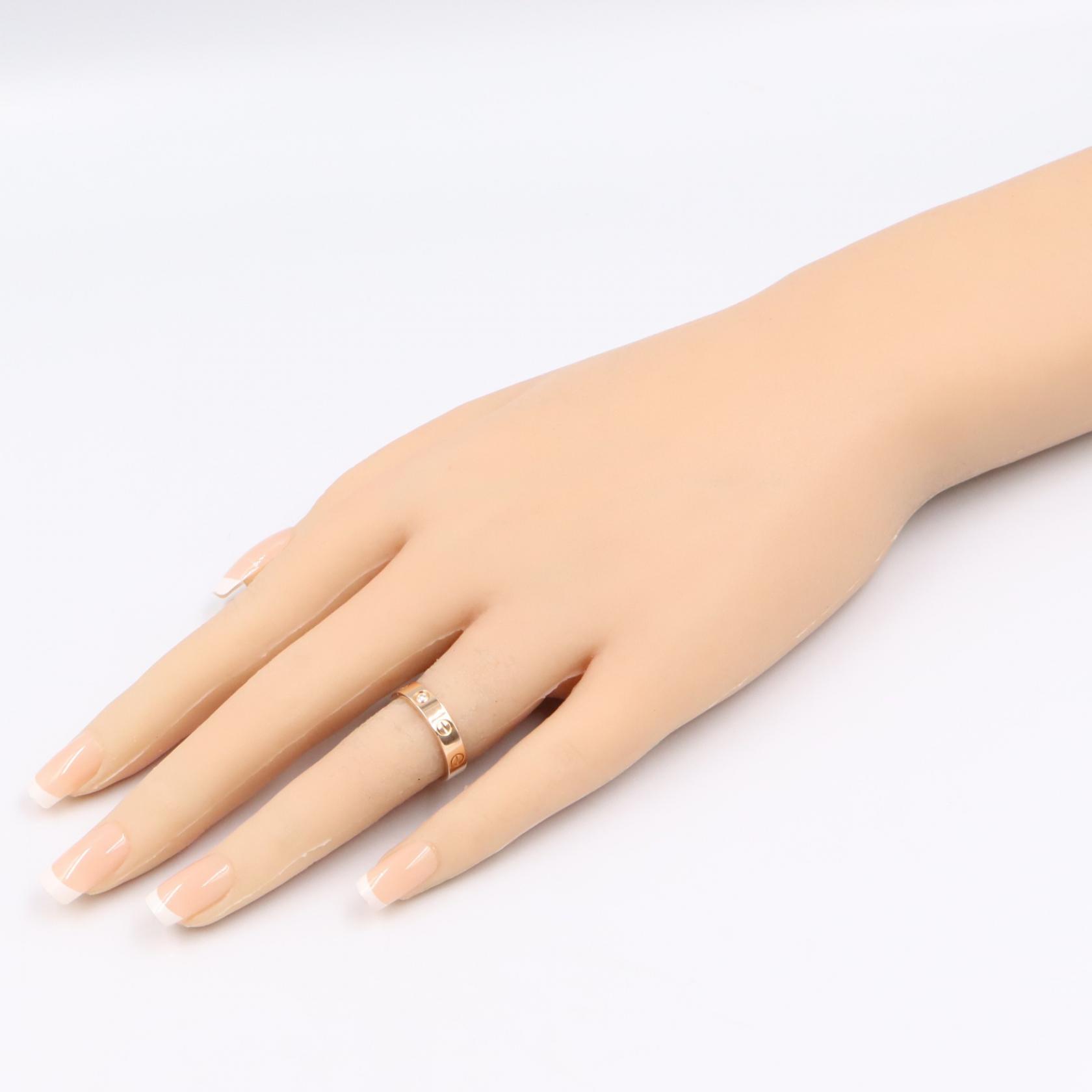 CARTIER Mini Love Ring 1PD Diamond 18KRG Rose Gold Used Women US