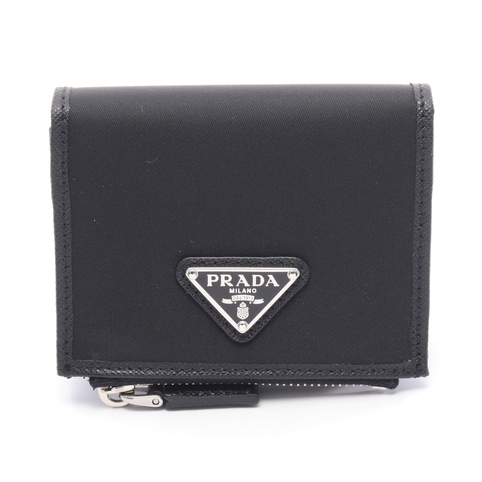 PRADA Re-Nylon Bi-fold wallet 2MC1282DMHF0002 Nylon leather Black