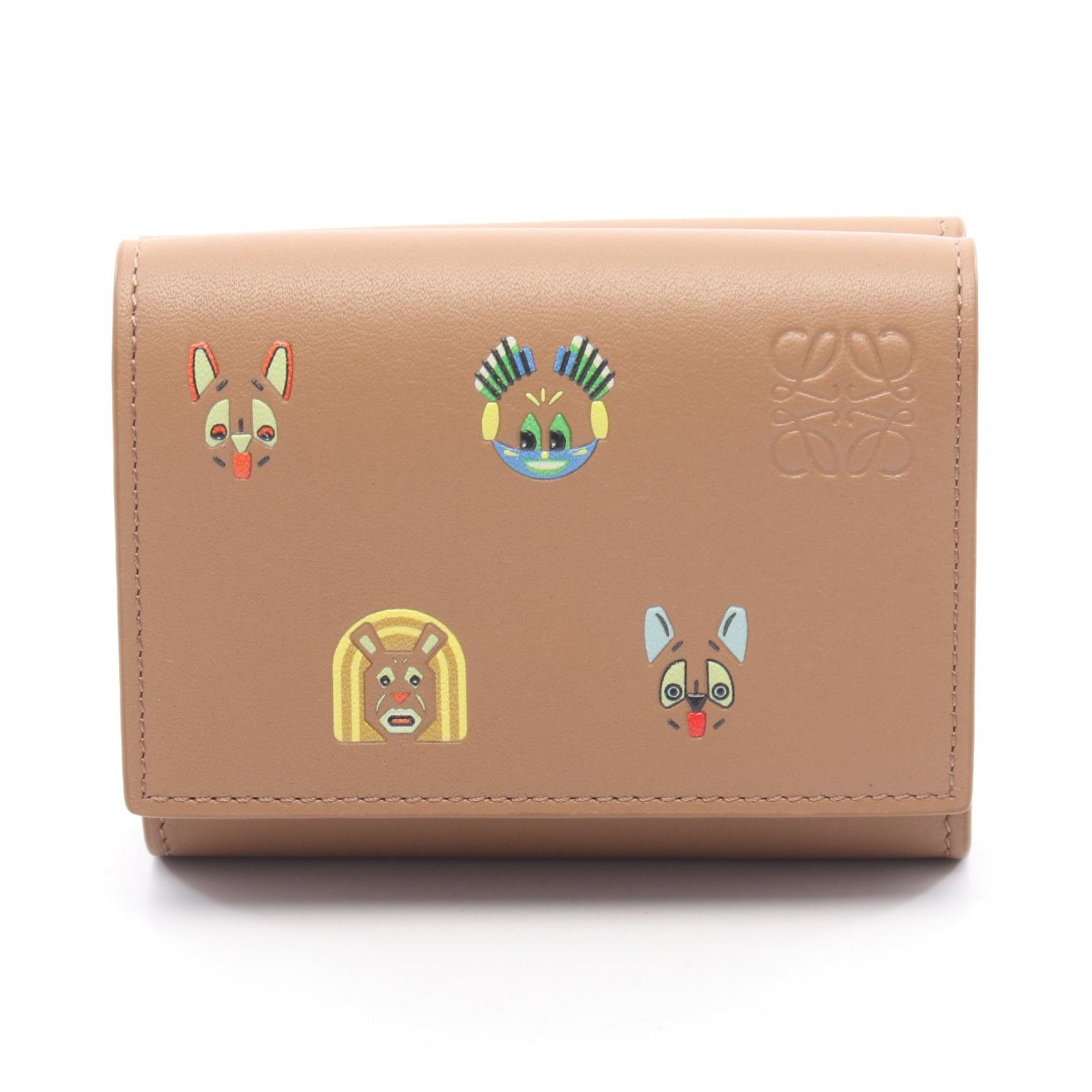 LOEWE Futurist Cat Trifold Wallet C643TR2X54 leather Brown