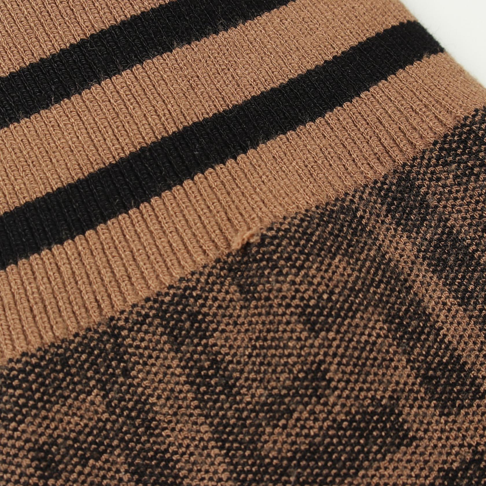 FENDI Zucca Crew Neck Long Sleeve knitwear sweater #44 Rayon Brown