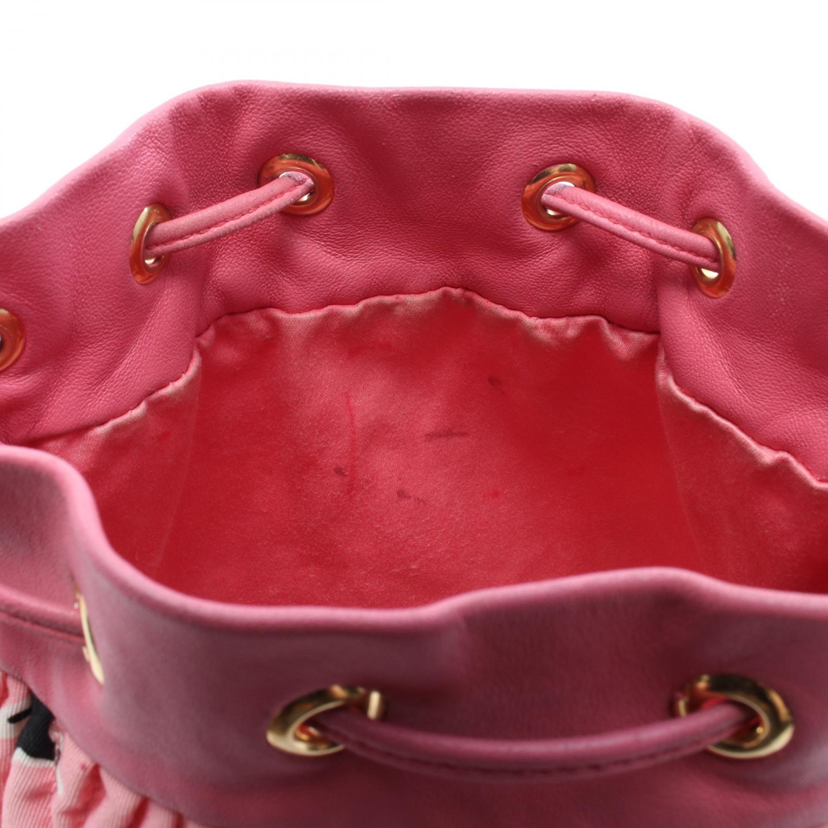 Miu Miu MATELASSE Bucket Shoulder Bag 5BE014 canvas leather Pink