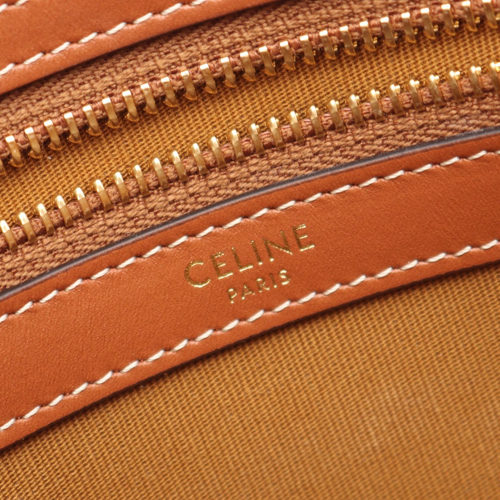 CELINE Horizontal Cabas Triomphe hand Bag 197912 canvas leather