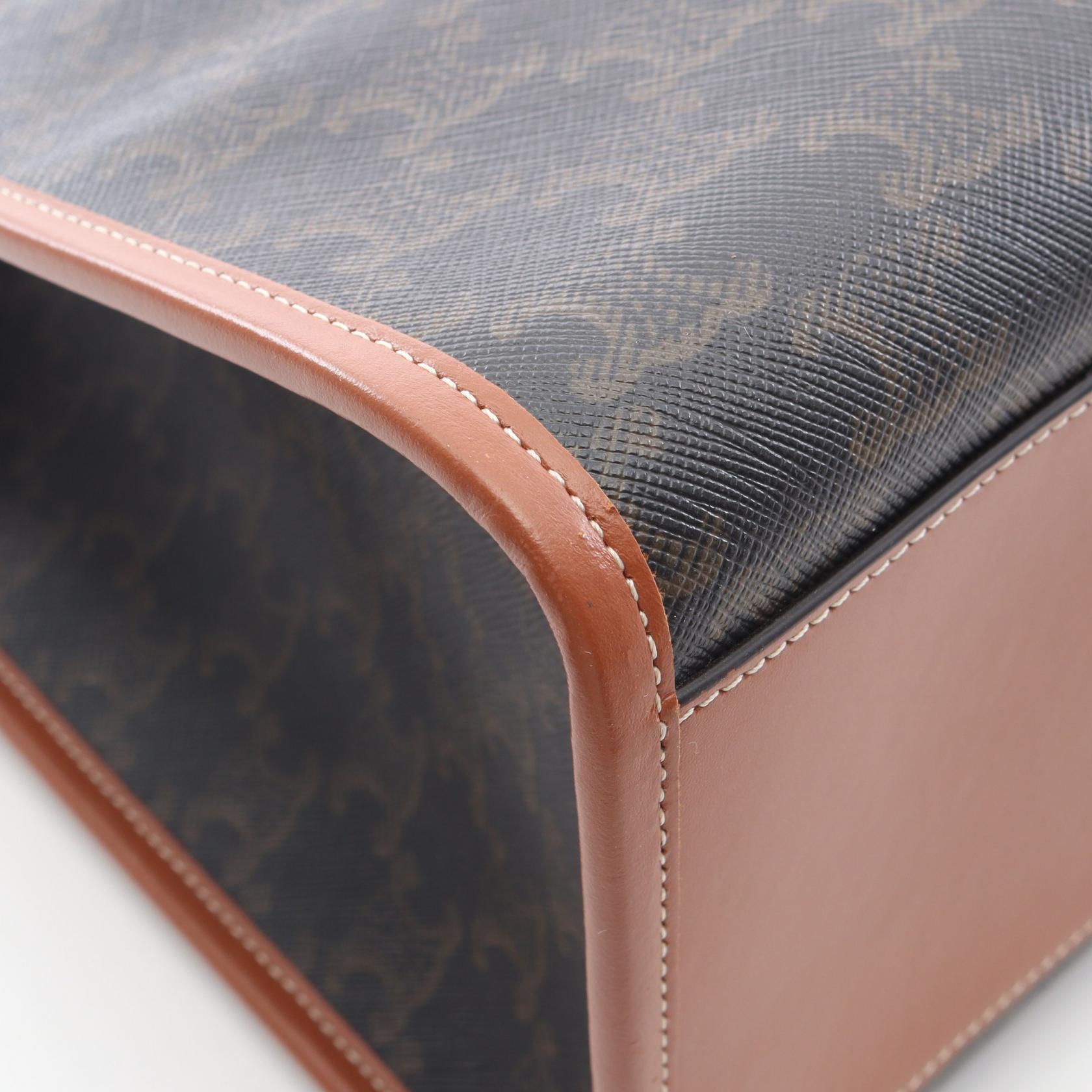 CELINE Horizontal Cabas Triomphe hand Bag 197912 canvas leather
