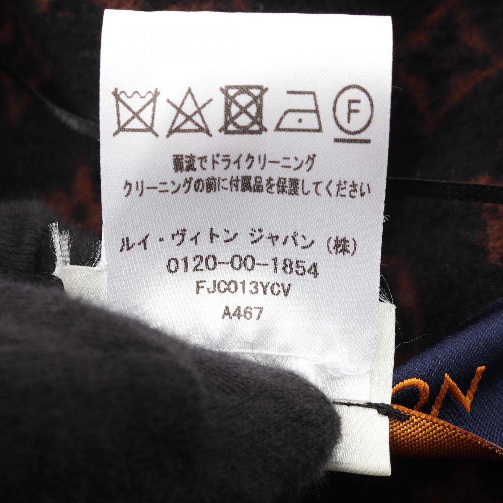 LOUIS VUITTON Hooded wrap cape coat Monogram lining #34 poncho