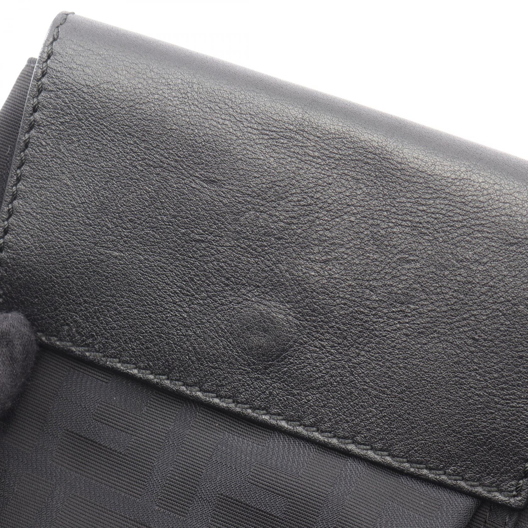 FENDI Zucca Belt Waist Bum Bag 7VA280 Nylon leather Black Used
