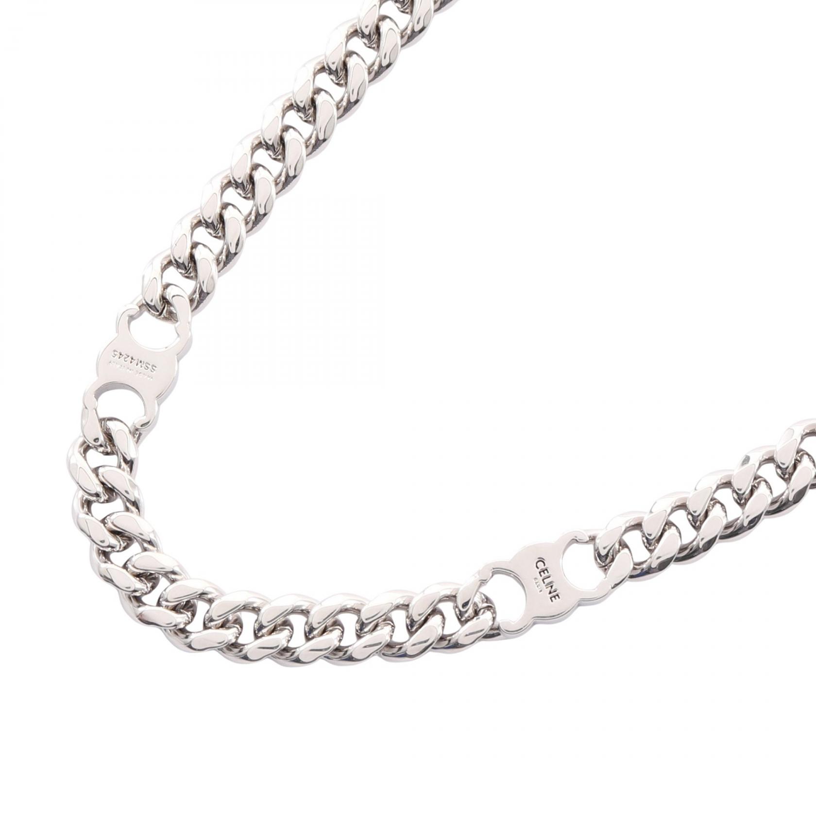 CELINE Triomphe Small Gourmet Chain Necklace 47cm Stainless Steel