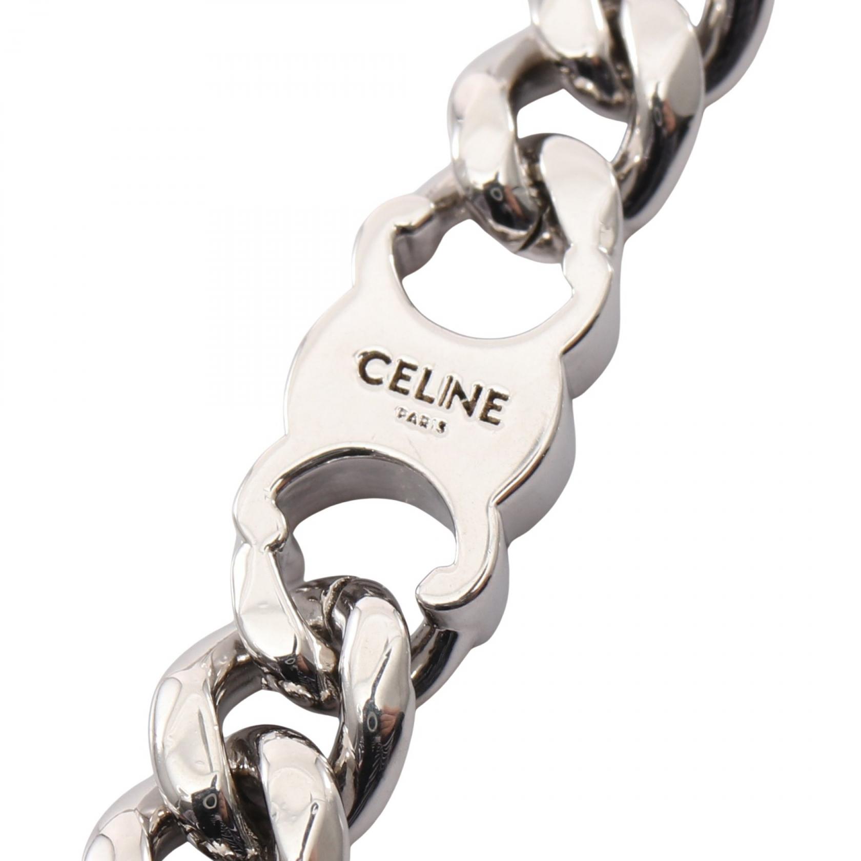 CELINE Triomphe Small Gourmet Chain Necklace 47cm Stainless Steel