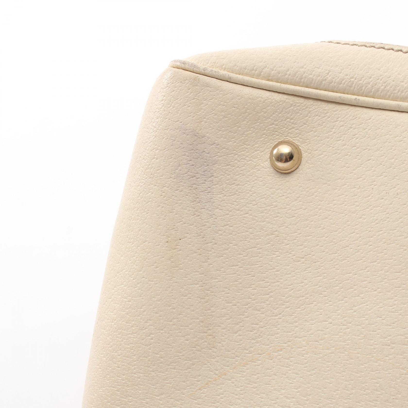 GUCCI Bamboo GG Canvas Tote Hand Bag 154377 leather Beige Beige