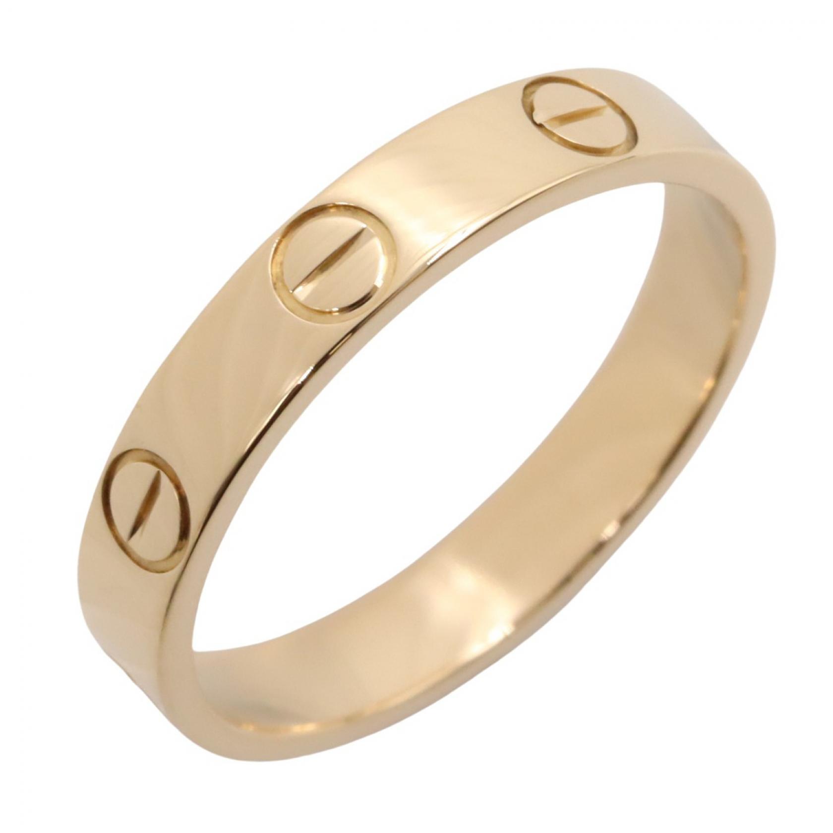 CARTIER Mini Love Ring 18KYG Yellow Gold Used Women US size 6.25
