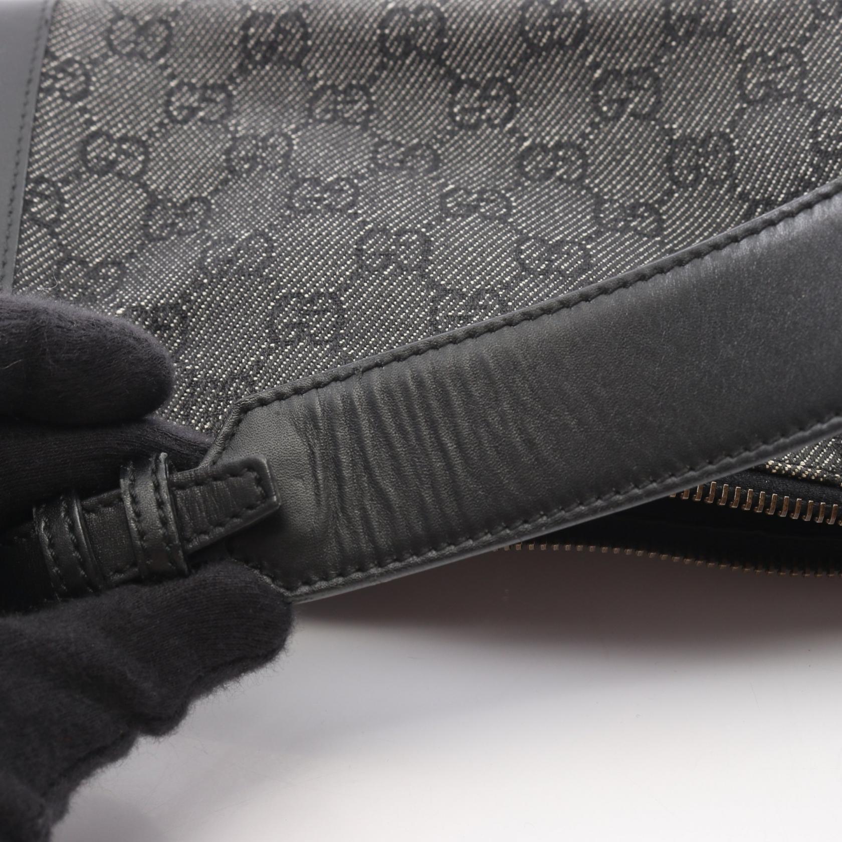 GUCCI GG pattern Shoulder hand Bag 92707 denim Black Used Women | eBay
