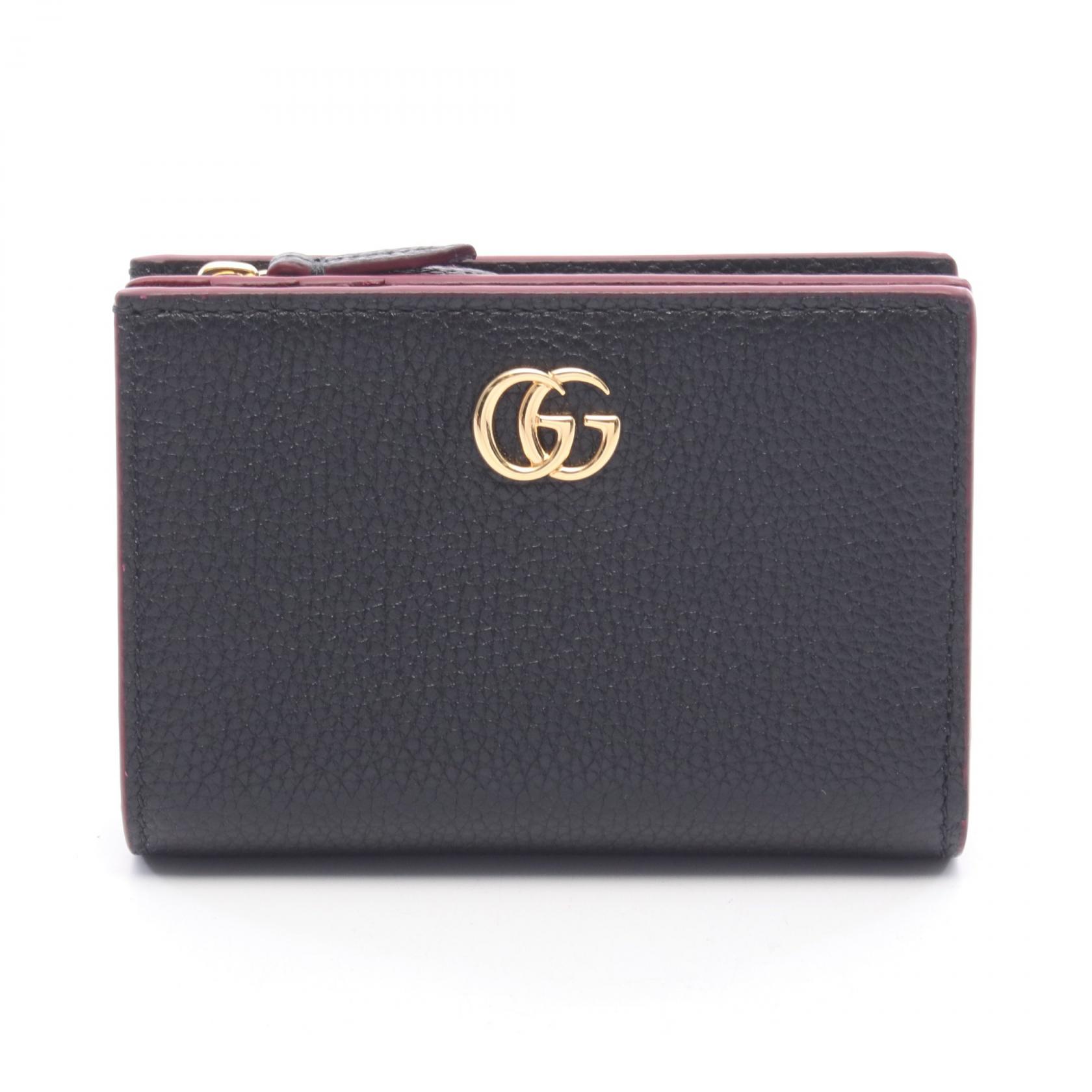 【GUCCI】グッチ ダブルG 二つ折り財布 772738 ブラック ピンク グッチ ダブルG 二つ折り財布 772738 | ブランド品の買取・査定なら
