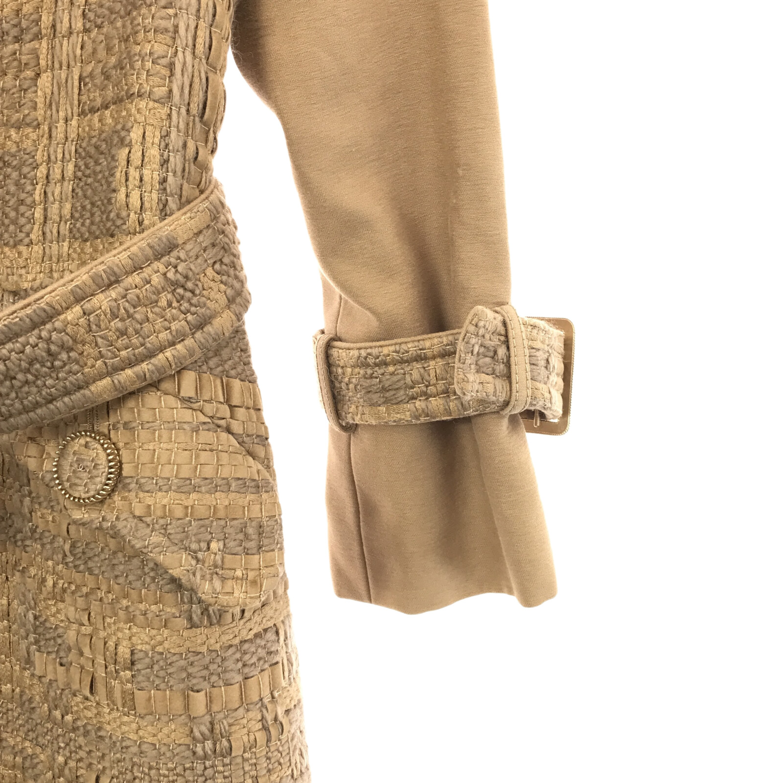 CHANEL Belted Tweed Trench Coat Beige Wool Size 36 | eBay CHANEL Belted Tweed Trench Coat Beige Wool Size 36 | eBay
