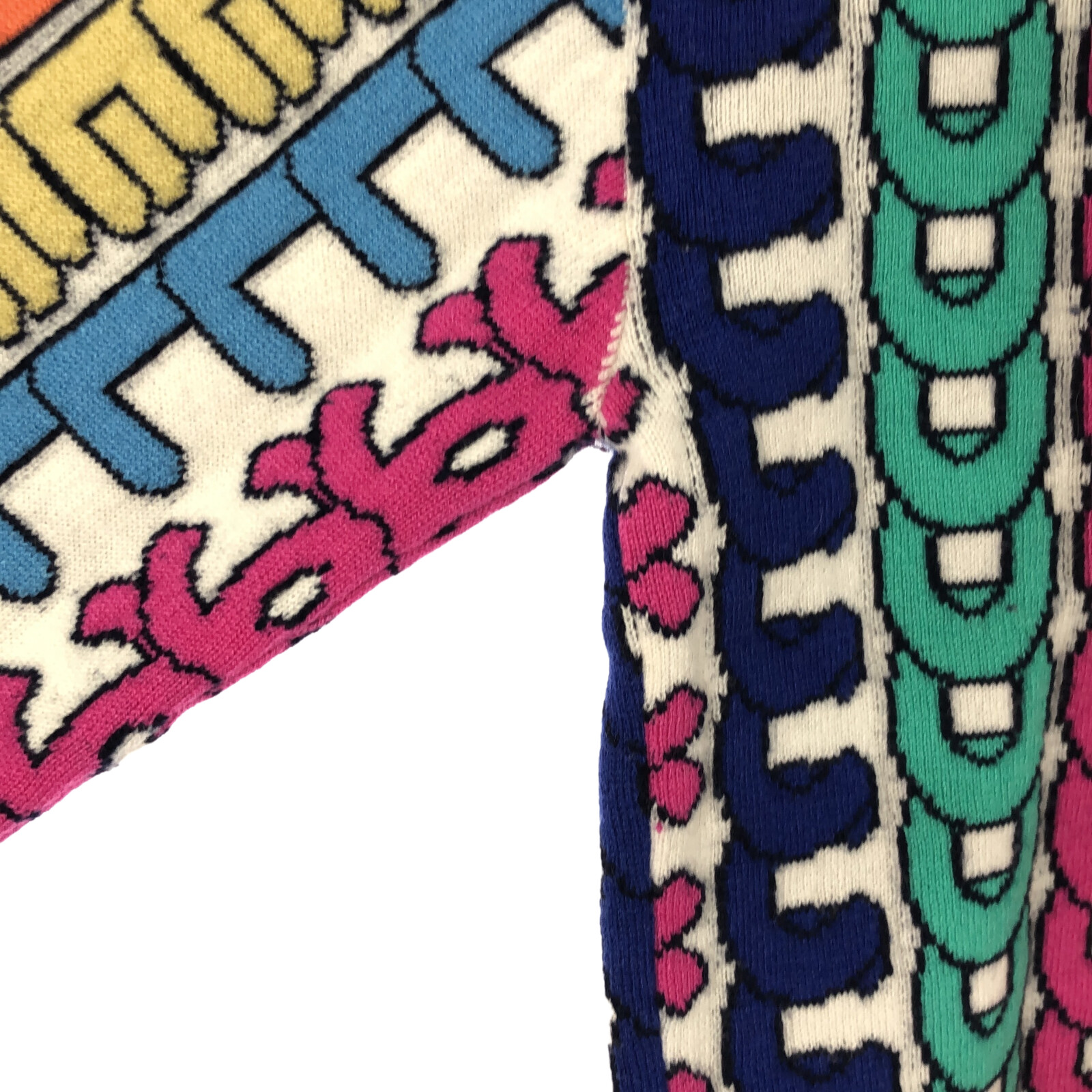 CHANEL Multicolor Cashmere Logo Print Sweater Knit Size 36