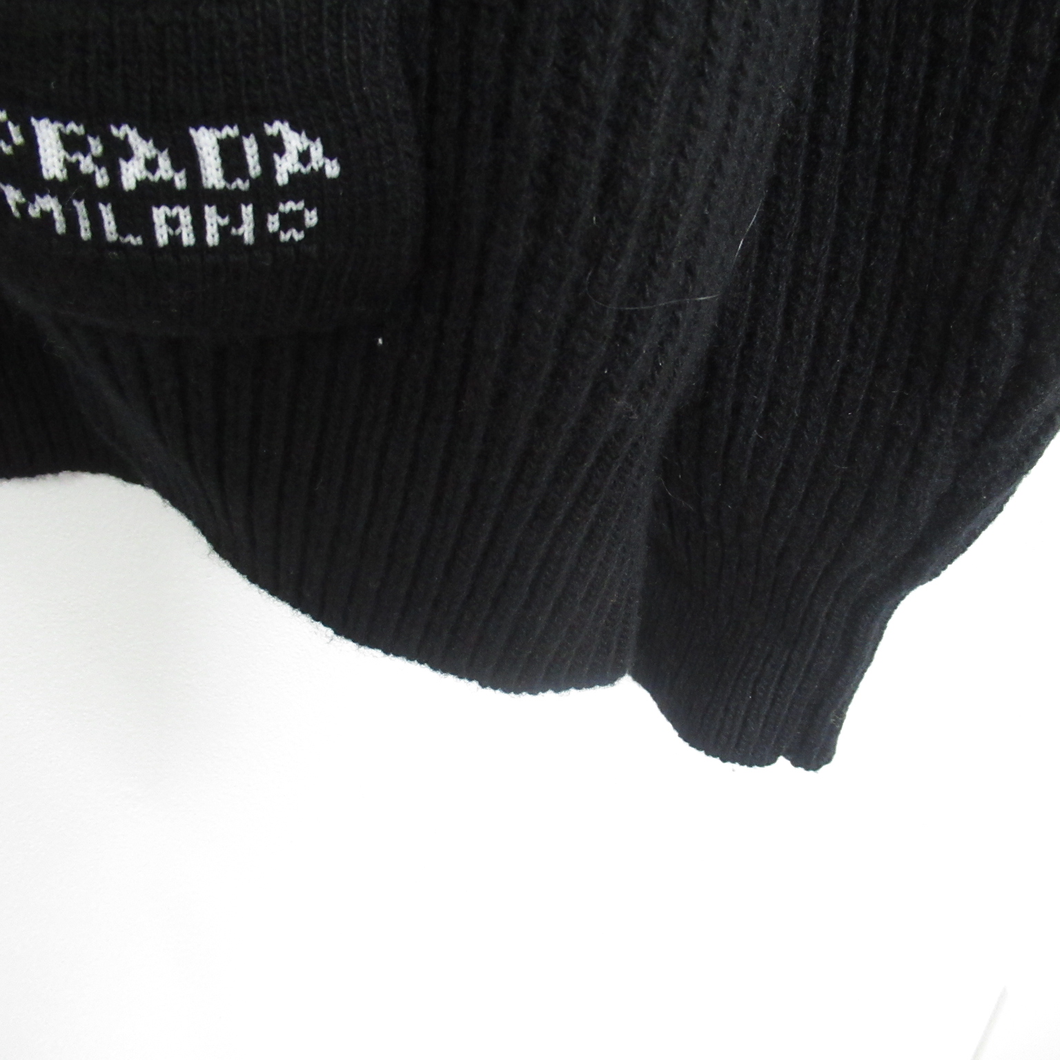 PRADA Zip cardigan #46 hoodies jacket wool Black Used mens