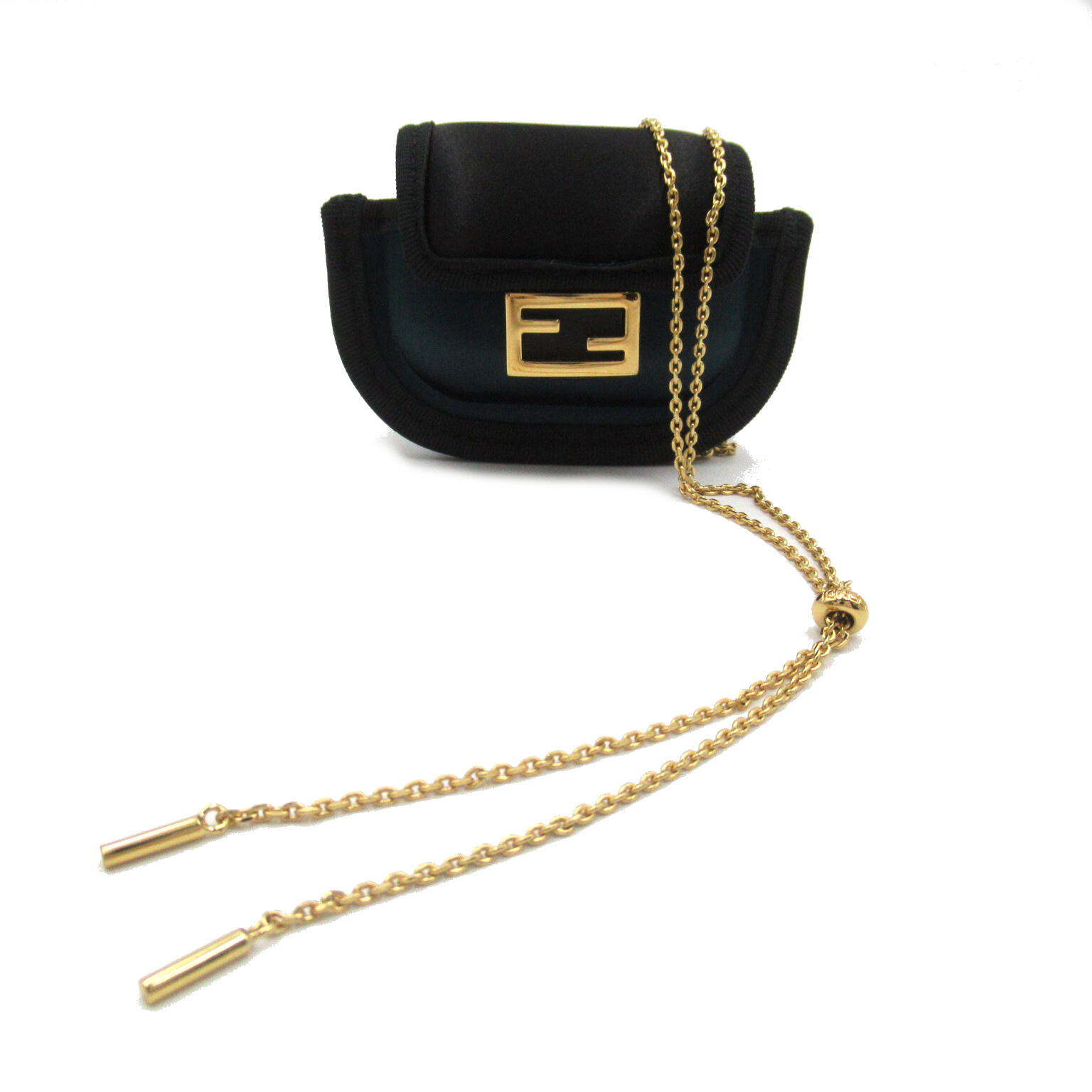 FENDI AirPods case chain shoulder crossbody bag silk Black
