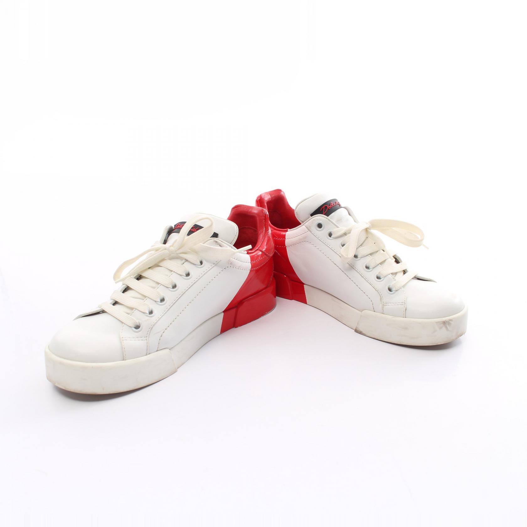 DOLCE & GABBANA sneakers Shoes leather White Red Used Women DOLCE & GABBANA sneakers Shoes leather White Red Used Women