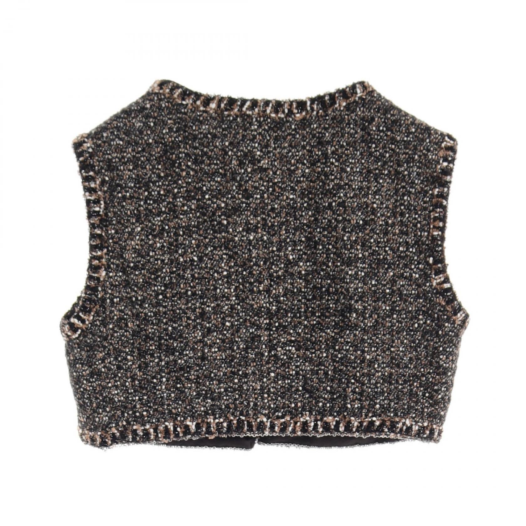 candy tweed vest/black | maison de Dolce.
