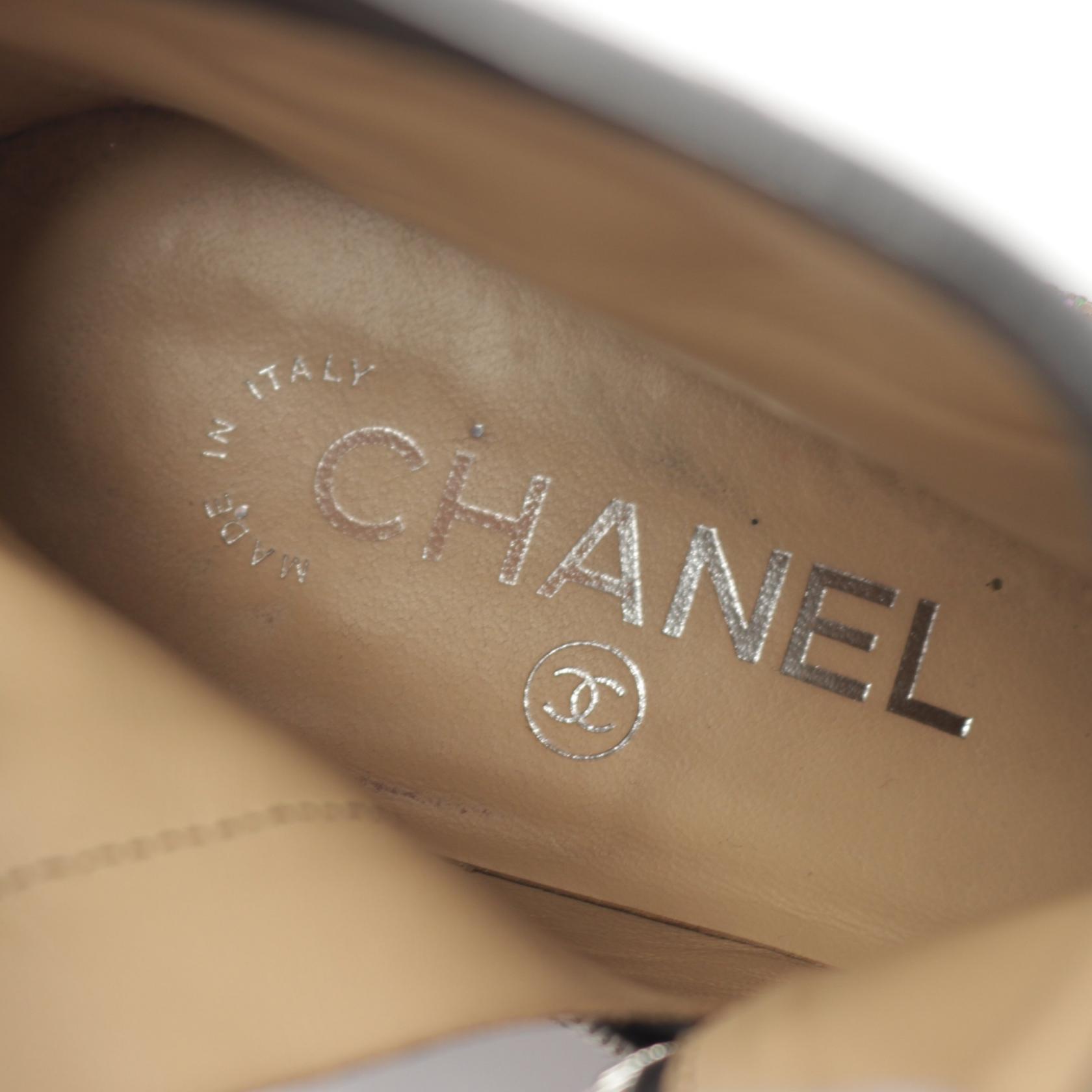 CHANEL CC Glitter boots G33221 Patent leather Black CHANEL CC Glitter boots G33221 Patent leather Black