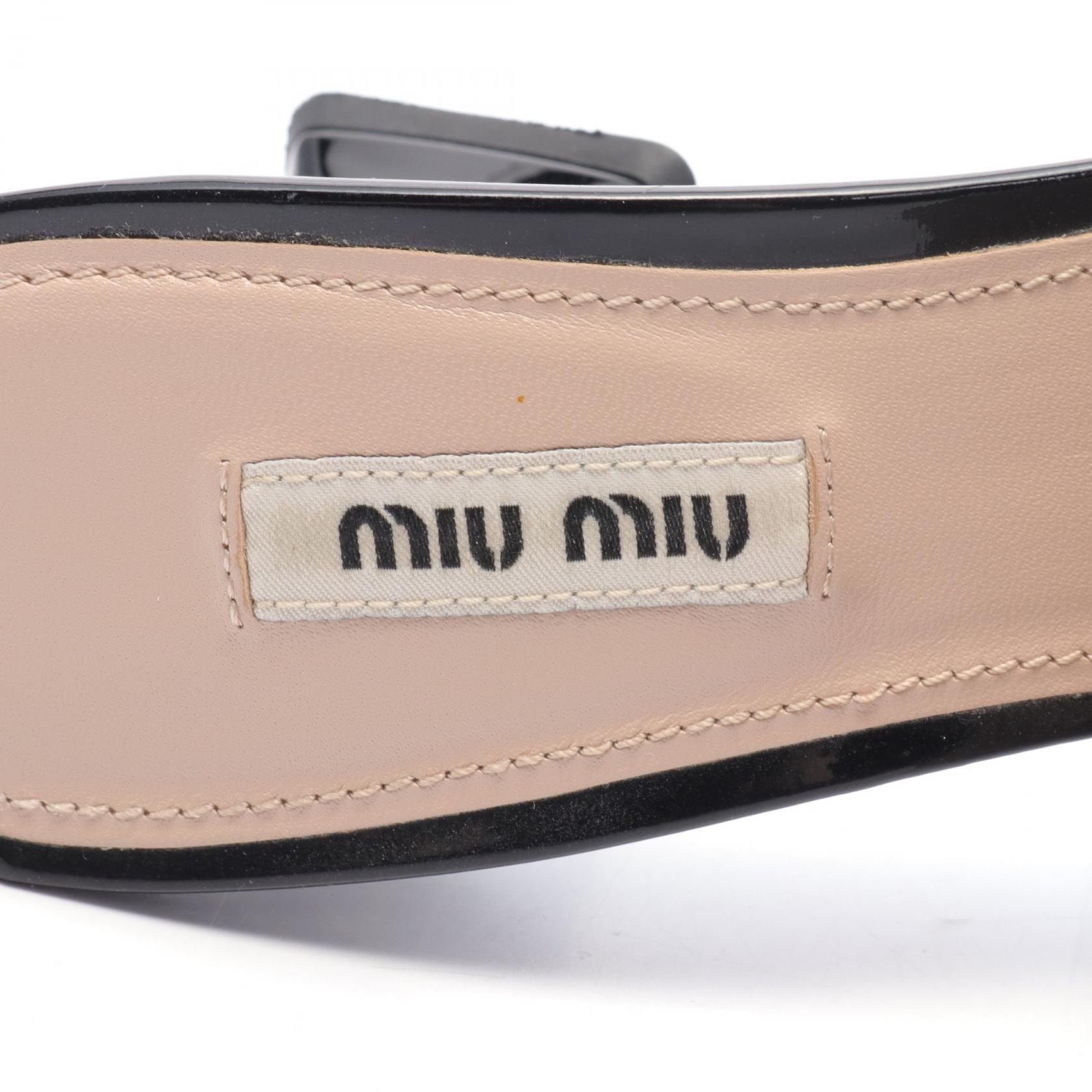Miu Miu Mule #37.5 shoes heels sandals rhinestones Patent