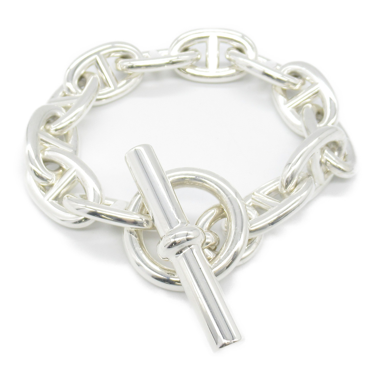 HERMES Chaine d'Ancre Bracelet 12 frames Silver925 Used