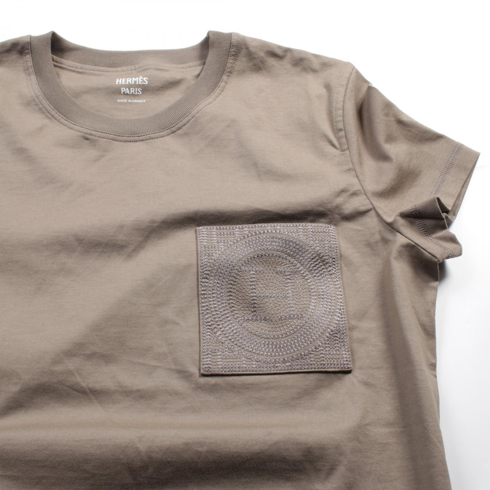 HERMES Mosaic embroidered patch pocket T-shirt 4H4615DA