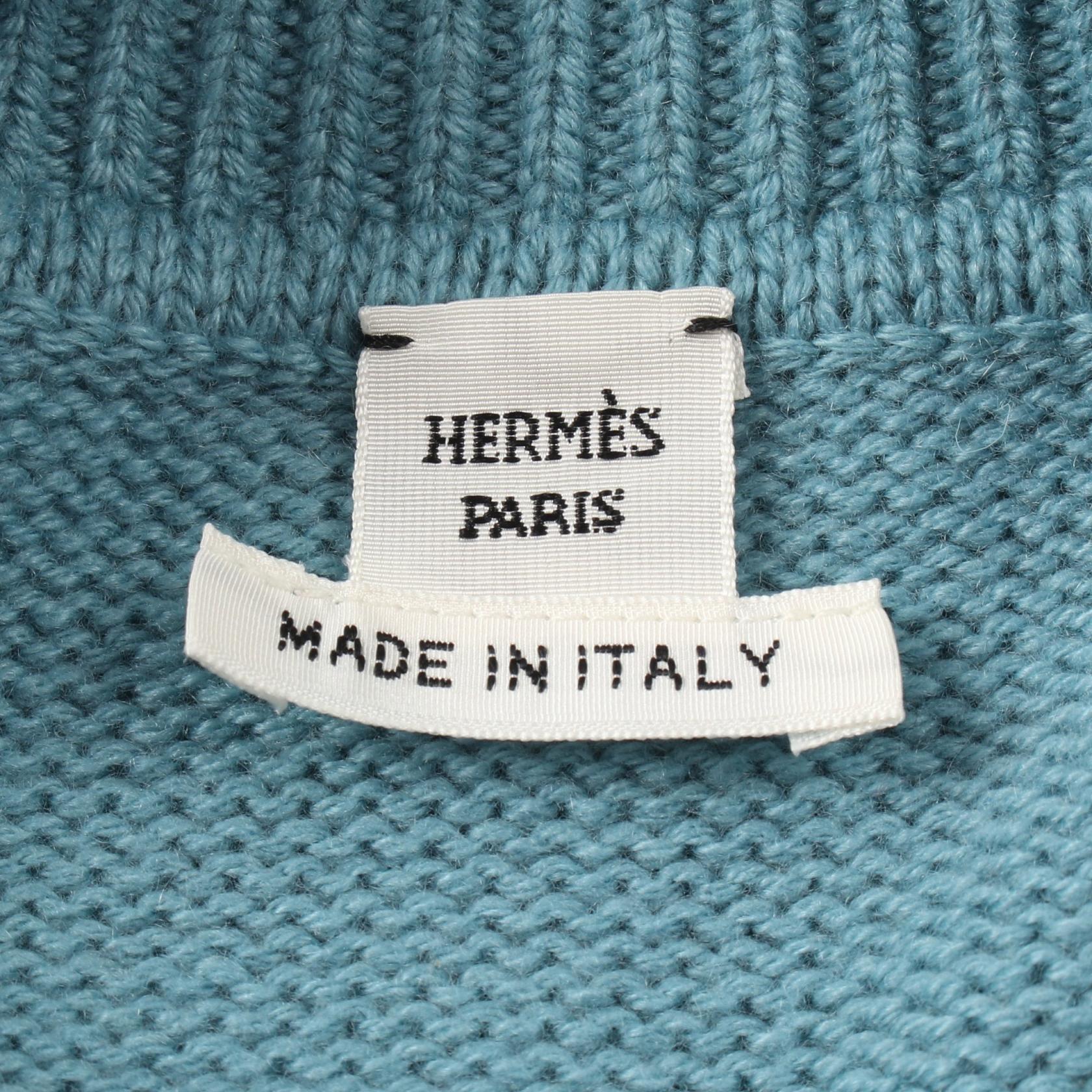 HERMES LETTRES EQUESTRES knitwear #38 sweater 4H2637DK cashmere