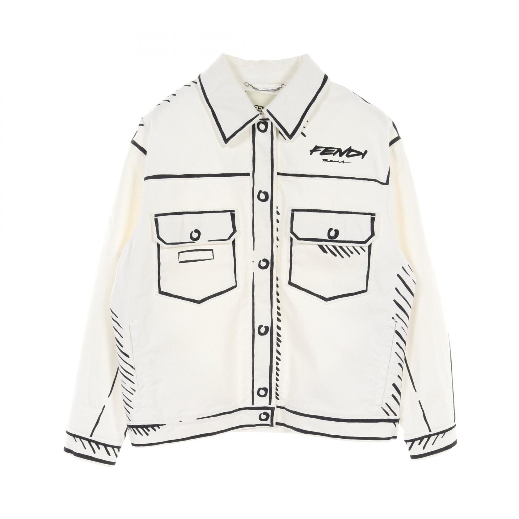 ジャケット FENDI White FF denim jacket Jeans Jacket Jeans White | Fendi