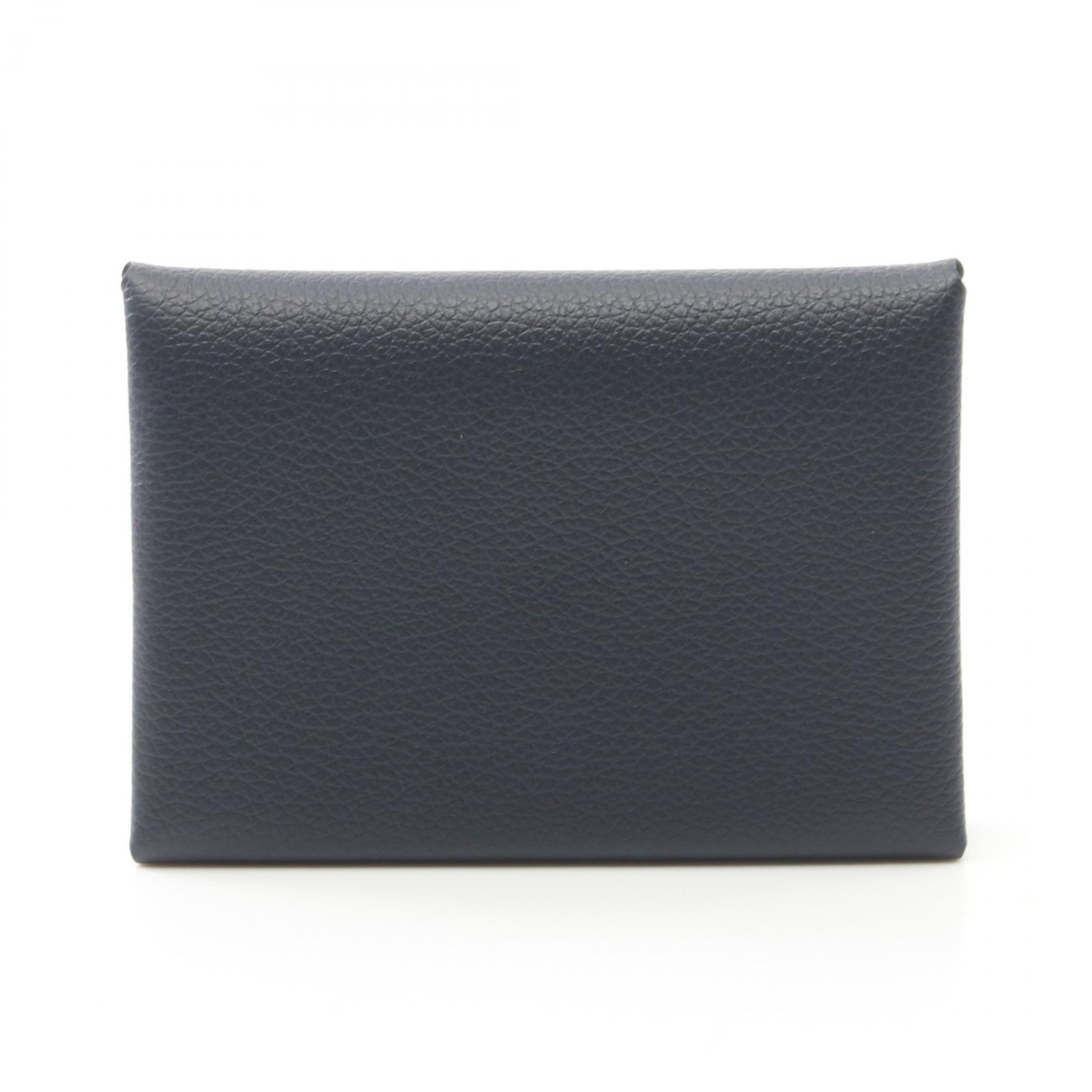 エルメス カルヴィデュオ ブルーニュイ エバーカラー シルバー金具 W