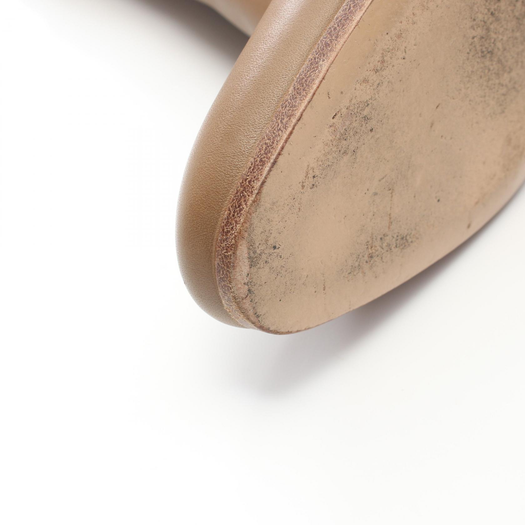 HERMES Saint Germain short boots shoes heels #39.5 leather Brown