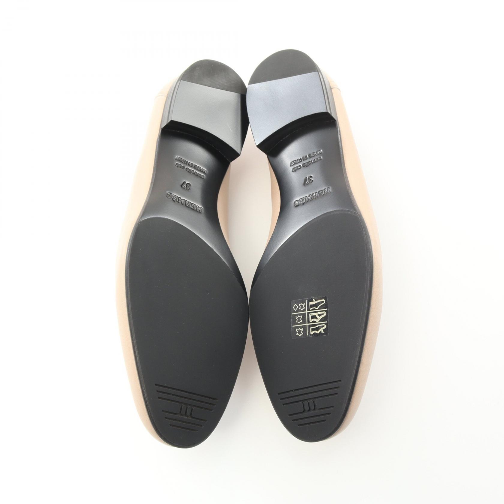 カラス様HERMES ローファー　新品未使用　サイズ37 ベージュ HERMES moccasin paris loafers shoes #37 leather Beige Women