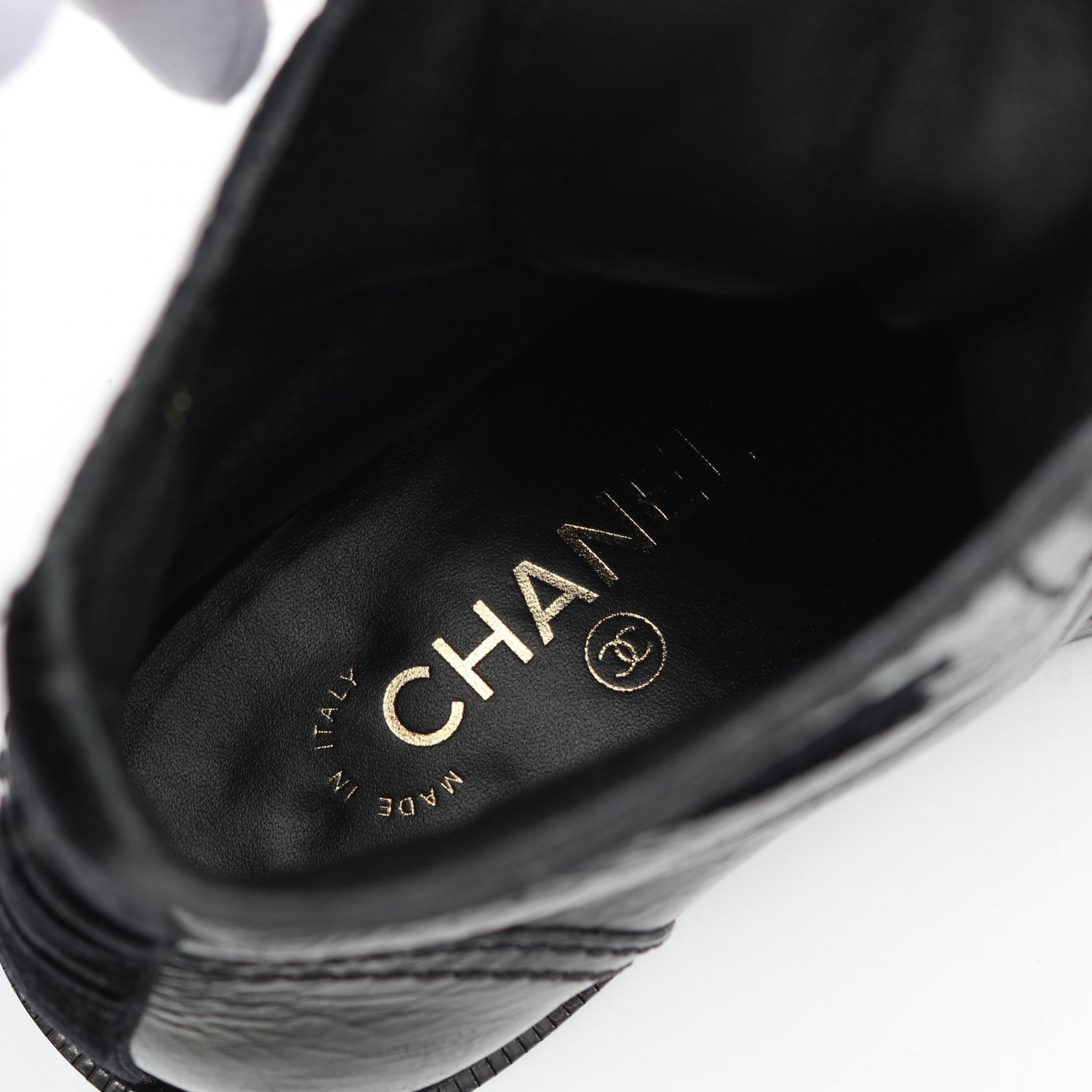 CHANEL COCO Mark short lace-up boots shoes #36 G35154