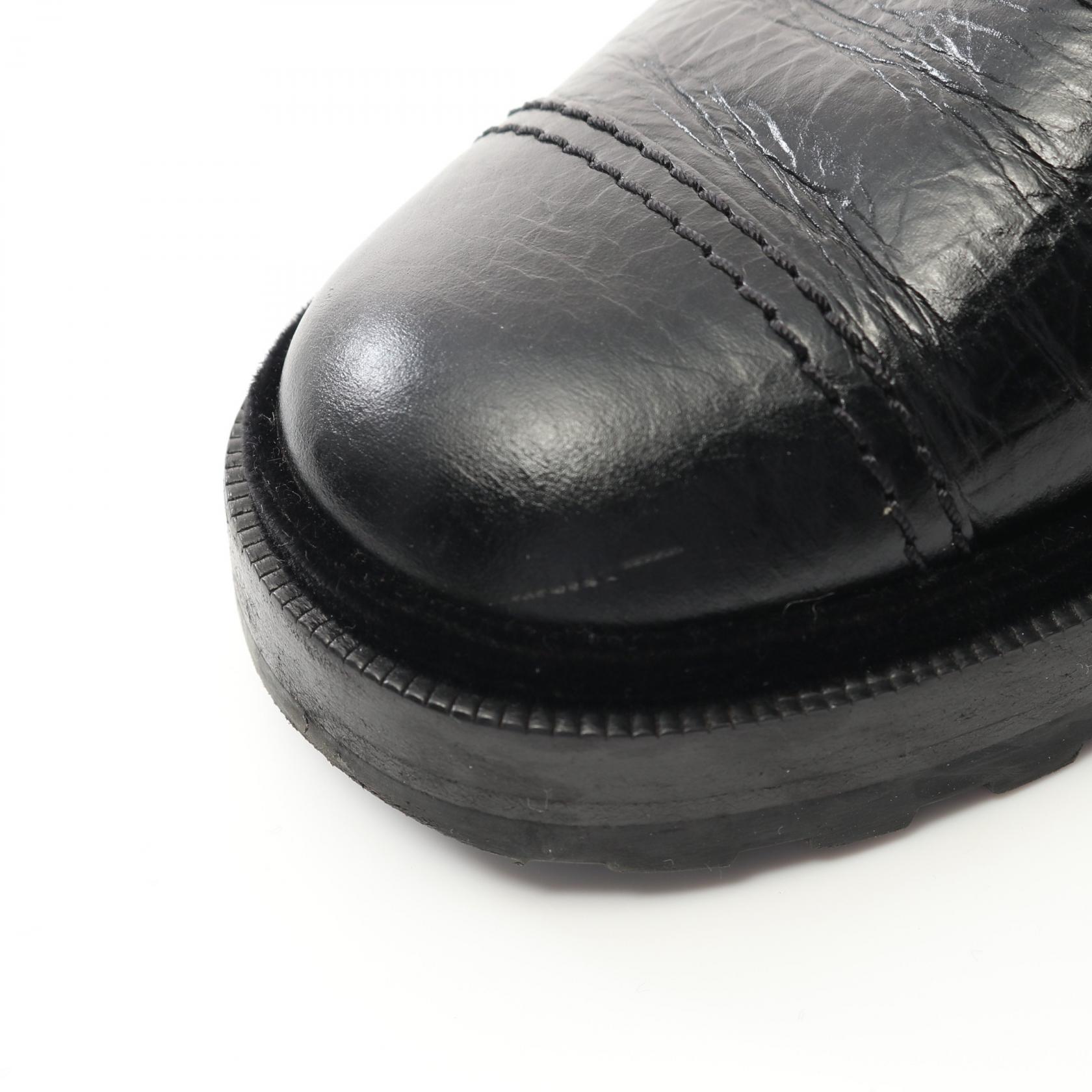 CHANEL COCO Mark short lace-up boots shoes #36 G35154 leather