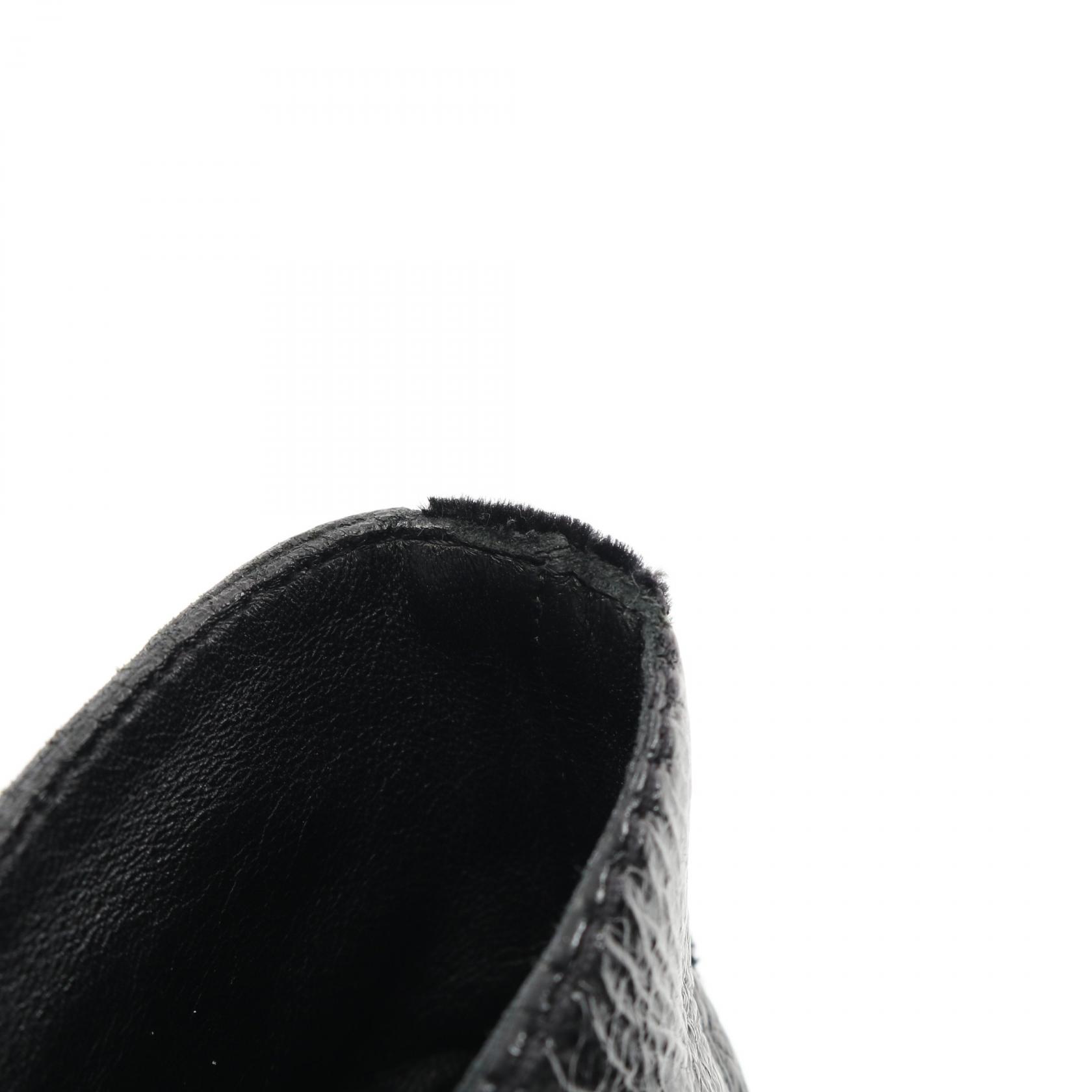 CHANEL COCO Mark short lace-up boots shoes #36 G35154 leather