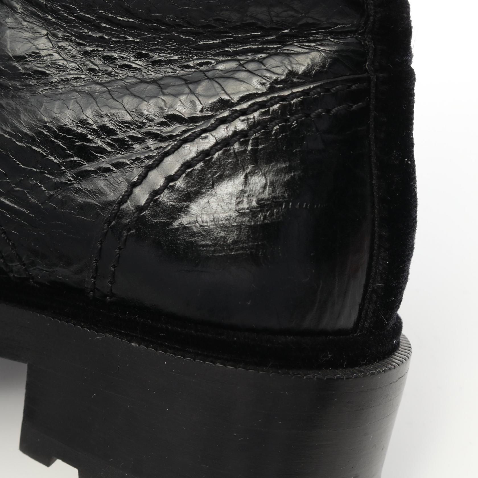 CHANEL COCO Mark short lace-up boots shoes #36 G35154