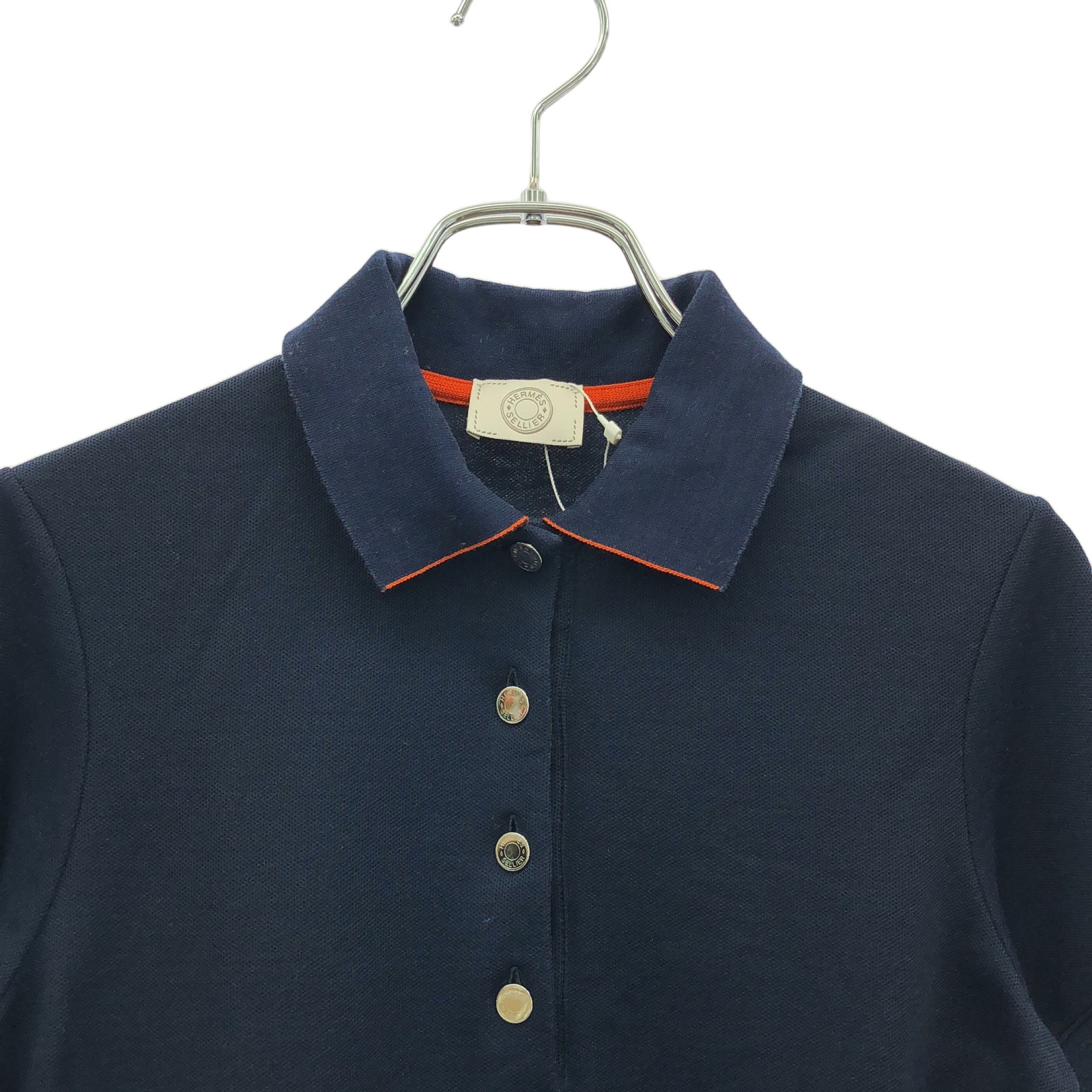 美品 HERMÈS ネイビー ポロシャツ XS HERMES Polo shirt #XS short sleeves cotton Navy Used | eBay