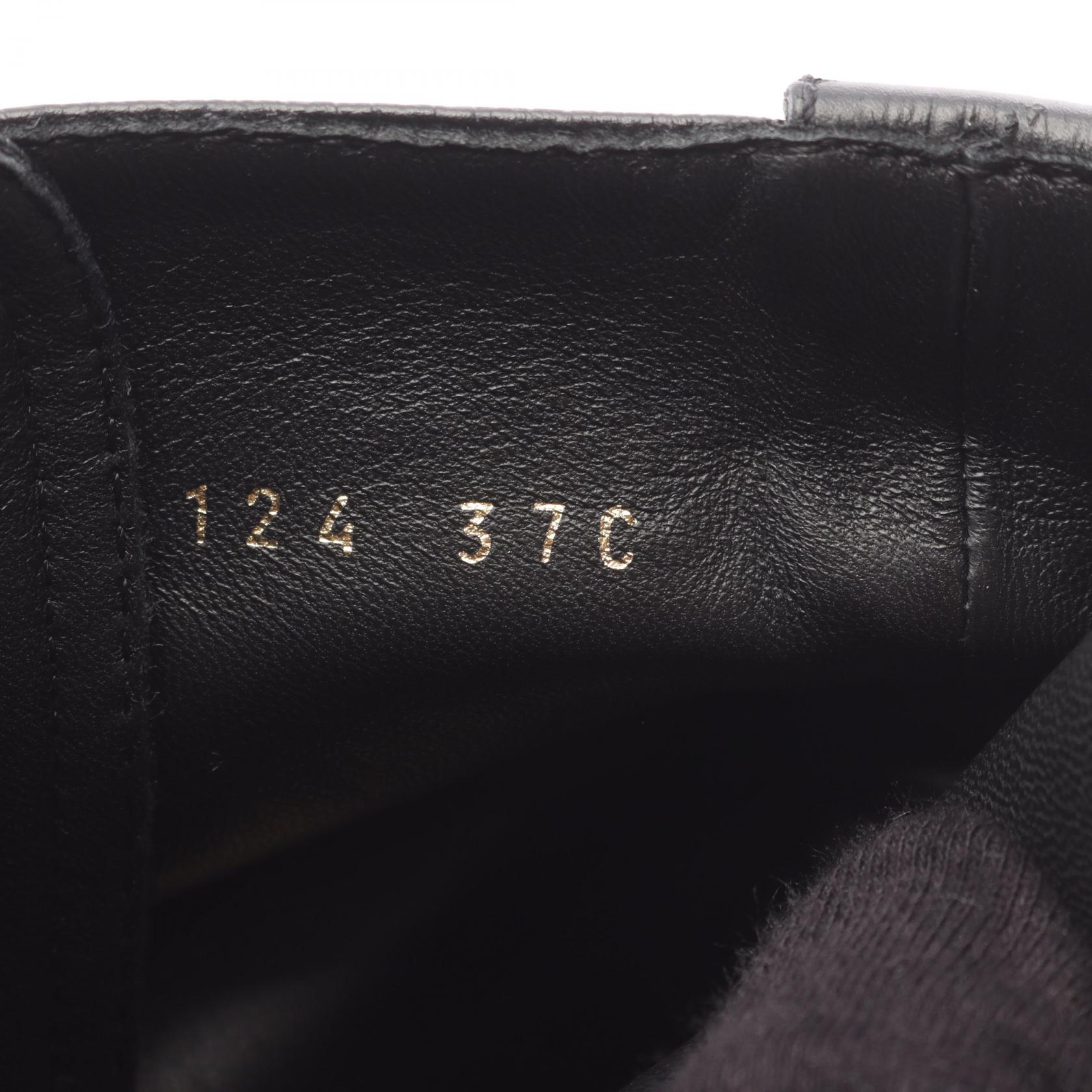 CHANEL COCO Mark lace-up short boots G45124 leather Black Women