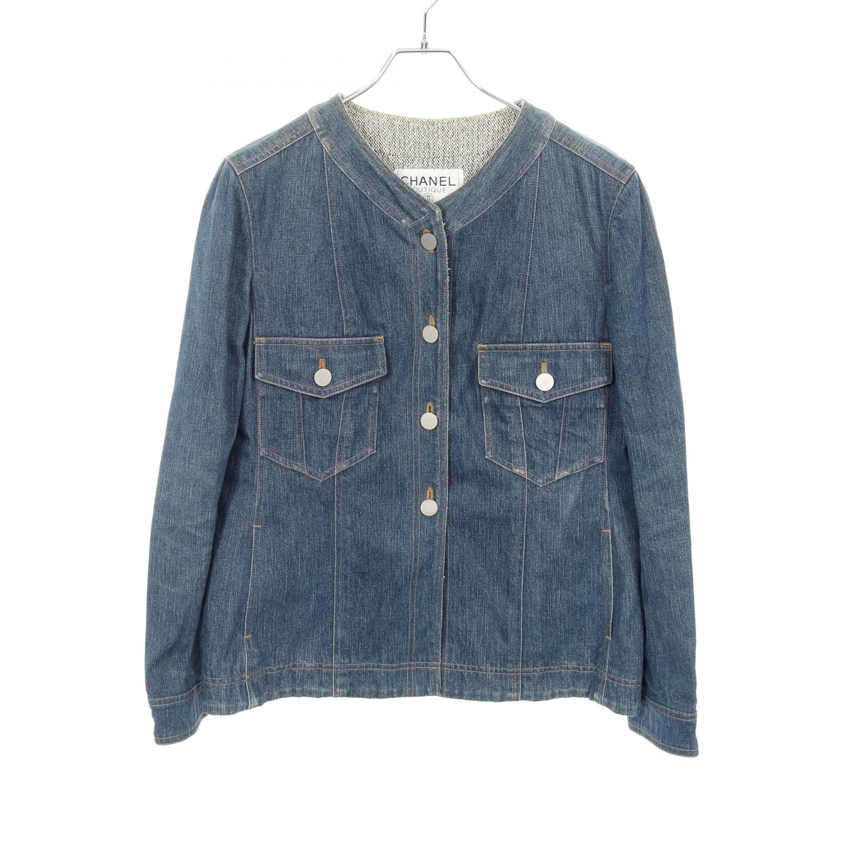 CHANEL COCO Mark button Denim Jacket P12461W02481 cotton