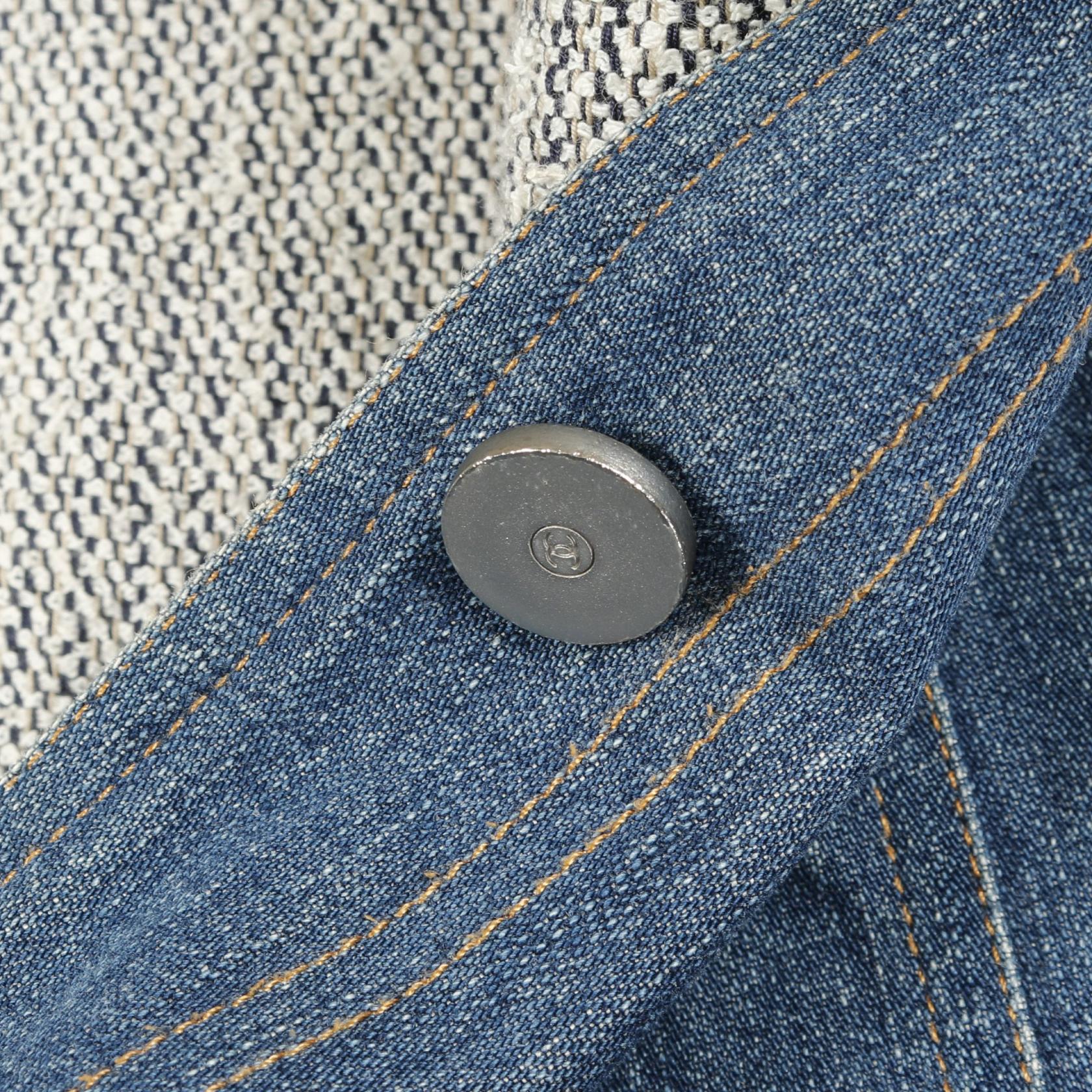 CHANEL COCO Mark button Denim Jacket P12461W02481 cotton