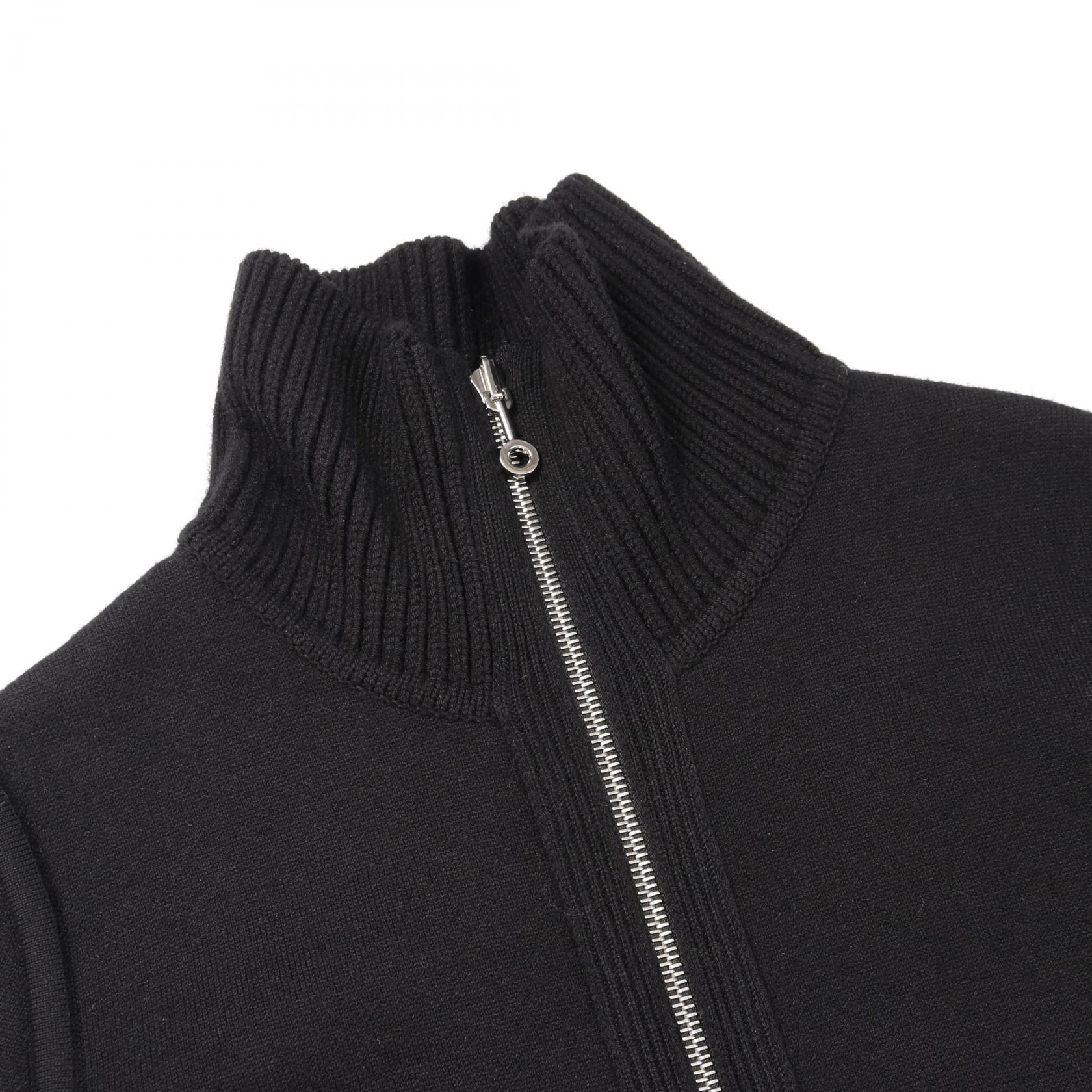 HERMES H pattern Zipped Jacket Blouson wool cashmere Black Used